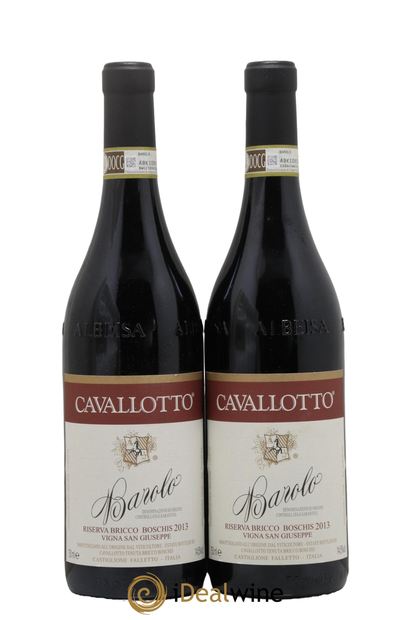 Barolo DOCG Riserva Bricco Boschis Vigna San Giuseppe Cavallotto 2013 - Lot de 2 bouteilles - 0