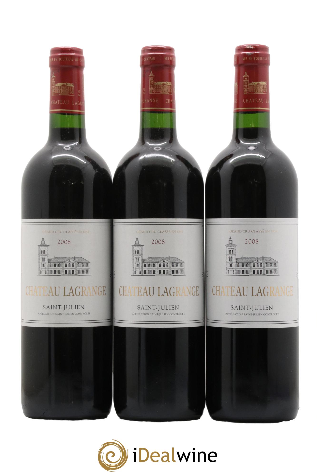Château Lagrange 3ème Grand Cru Classé 2008 - Lot de 3 bouteilles - 0