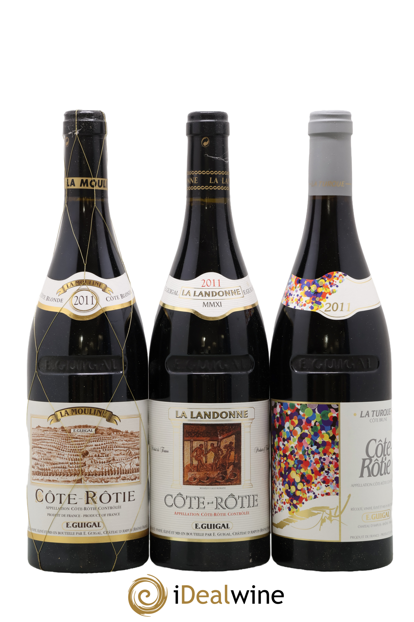 Côte-Rôtie Guigal Trilogie La Turque - La Landonne - La Mouline 2011 - Lot de 3 bouteilles - 0