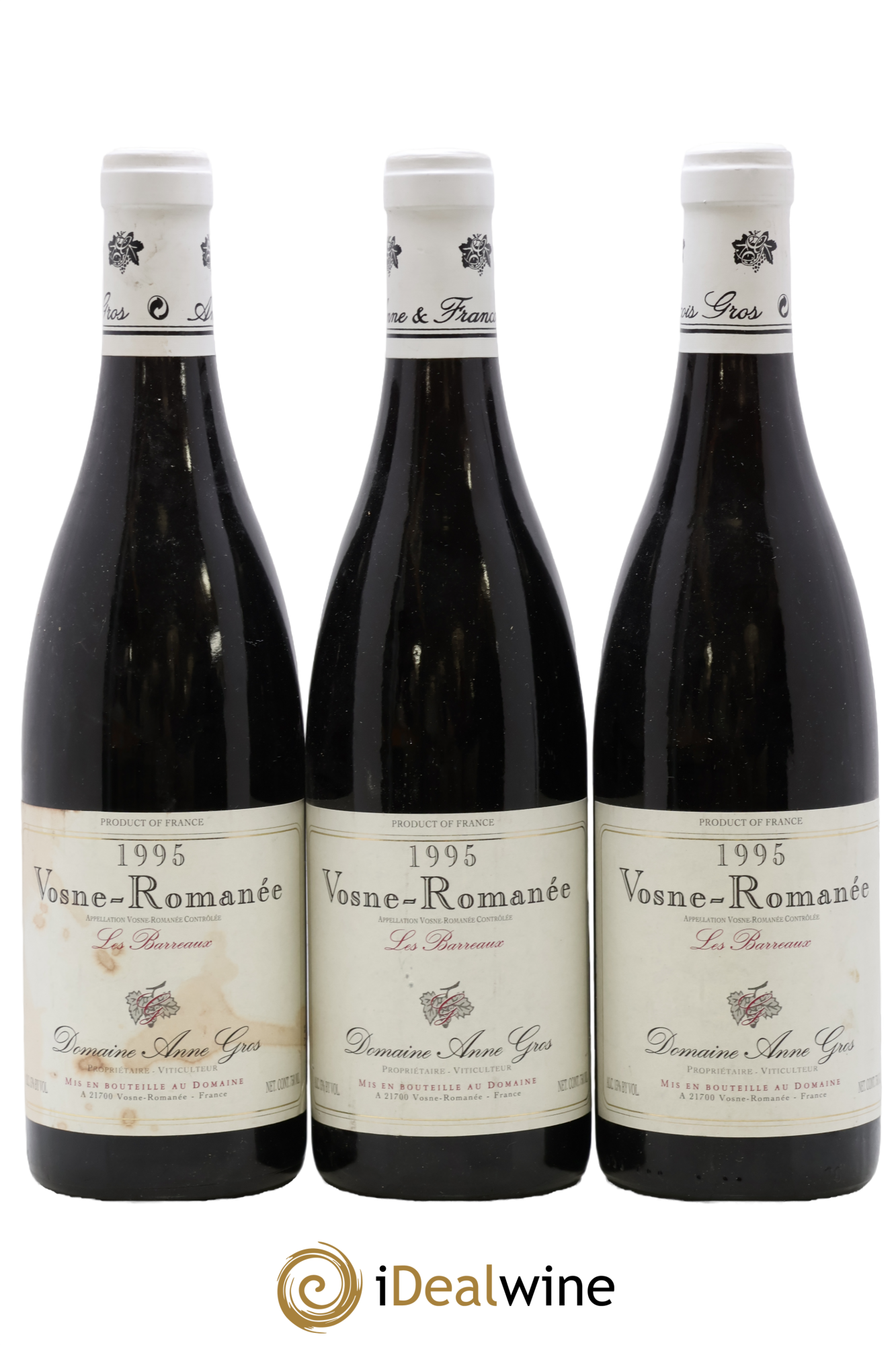 Vosne-Romanée Les Barreaux Anne Gros 1995 - Lot de 3 bouteilles - 0