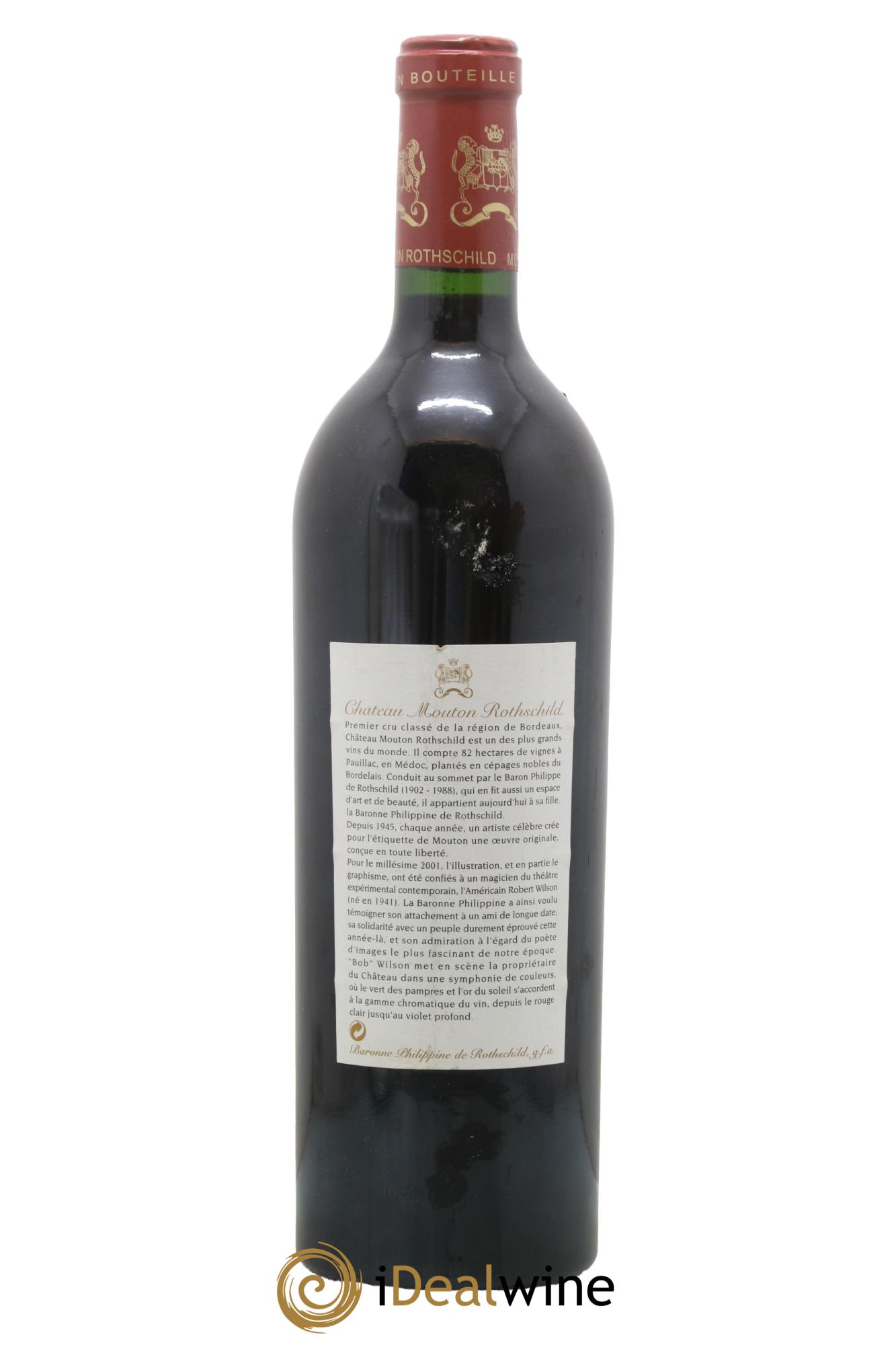 Château Mouton Rothschild 1er Grand Cru Classé 2001 - Lot de 1 bouteille - 1