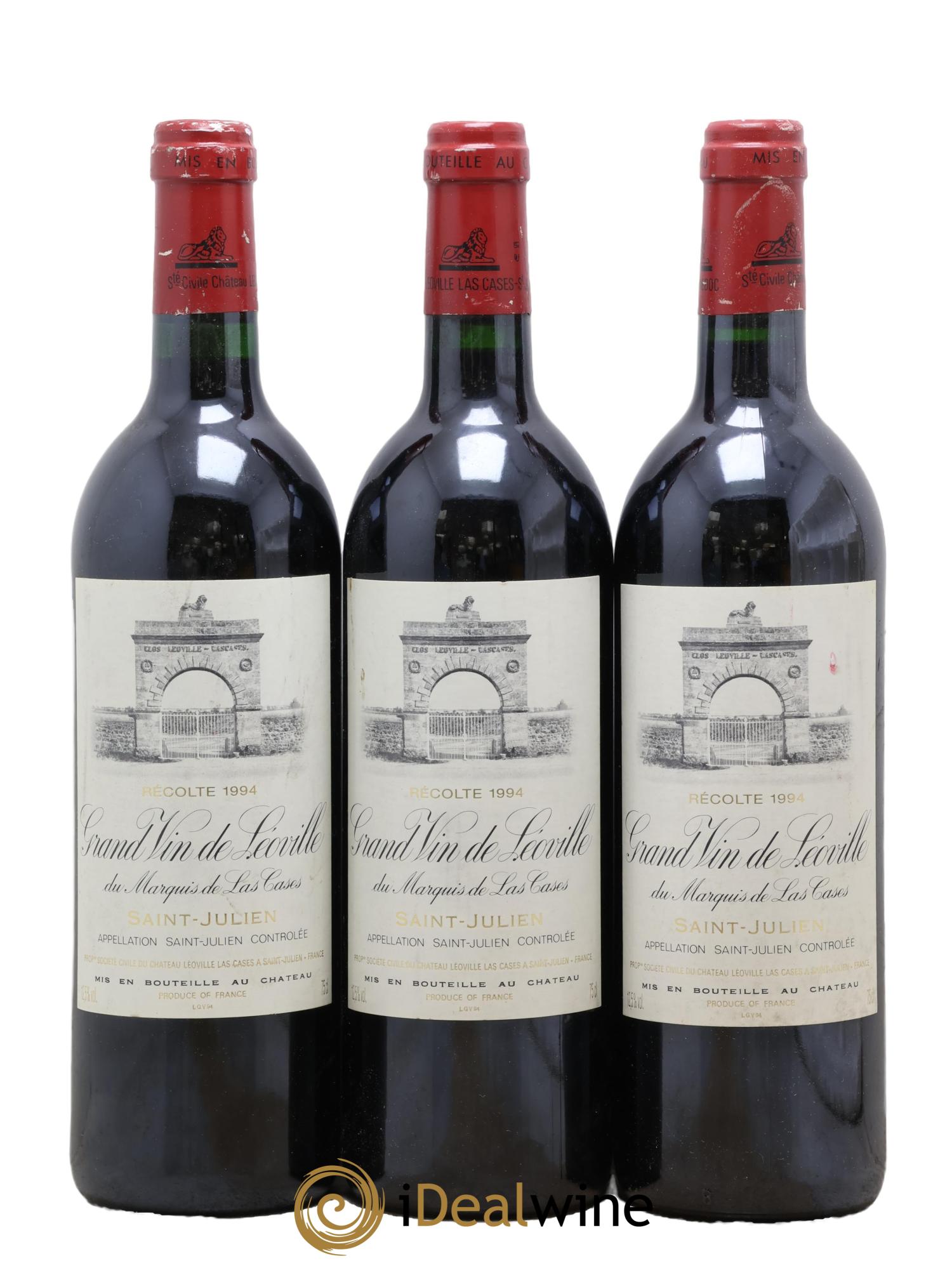 Château Léoville Las Cases 2ème Grand Cru Classé 1994 - Lot of 3 bottles - 0