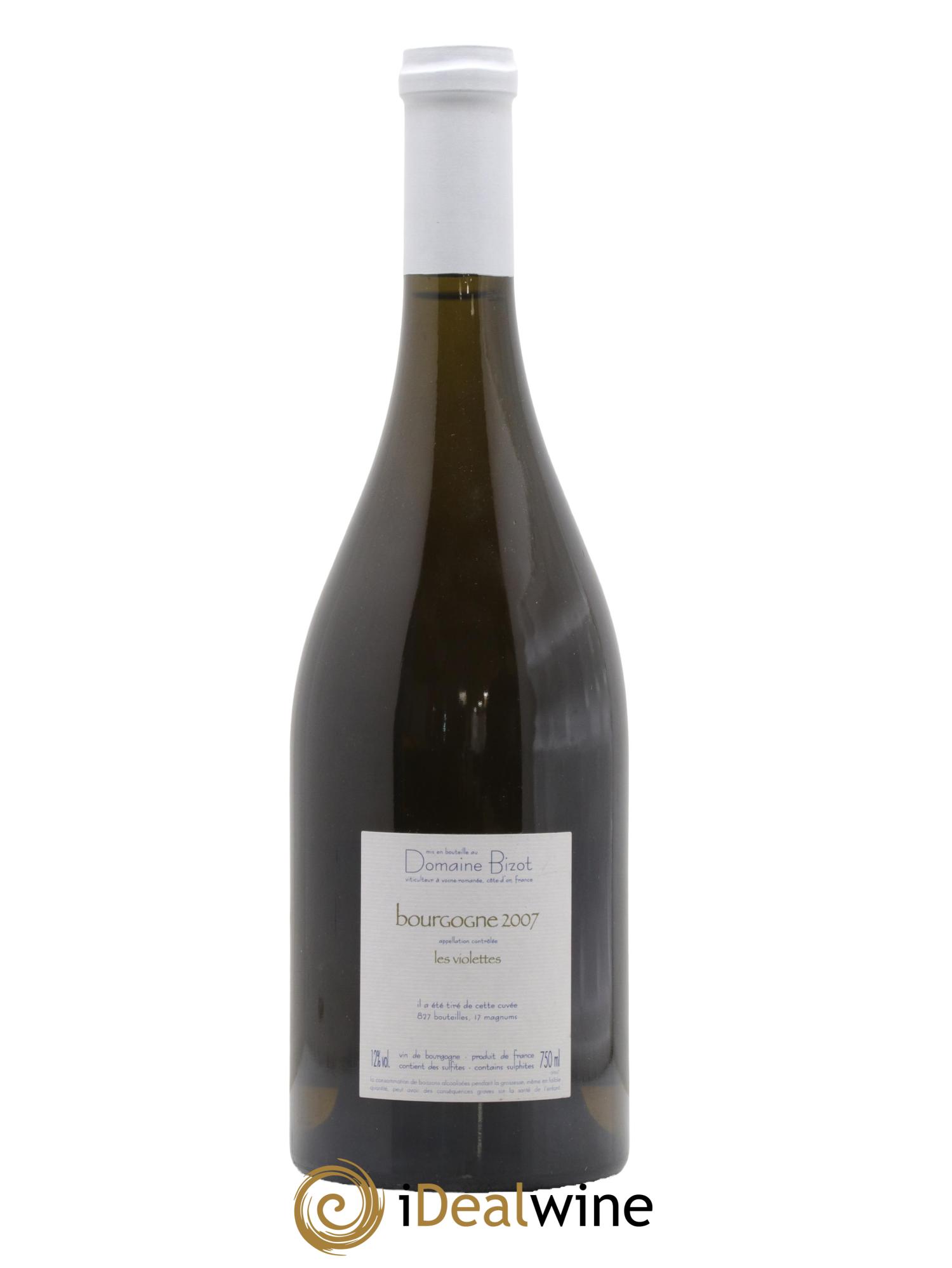 Bourgogne Les Violettes Bizot (Domaine) 2007 - Lot of 1 bottle - 1