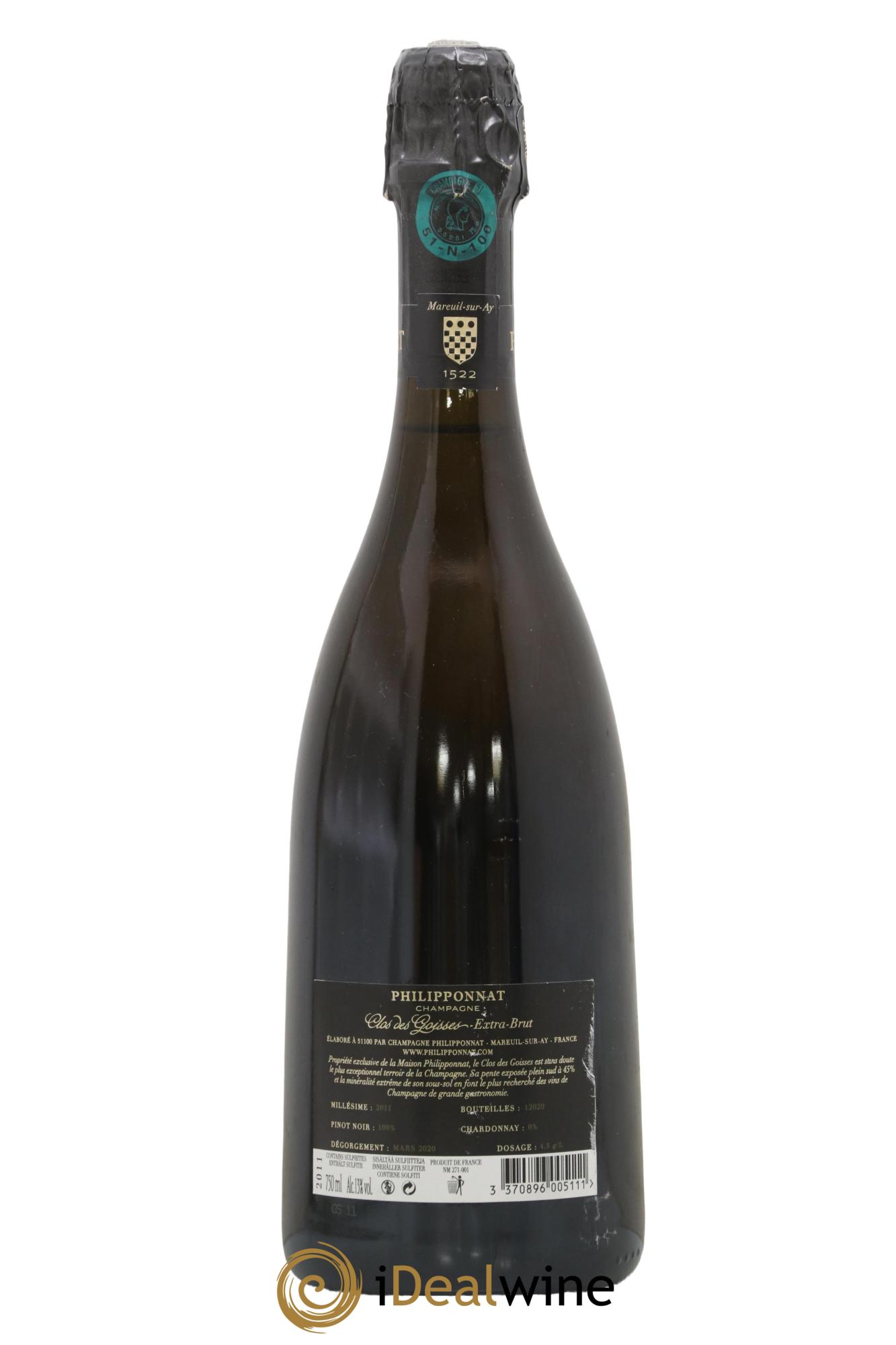 Clos des Goisses Philipponnat 2011 - Lot of 1 bottle - 1