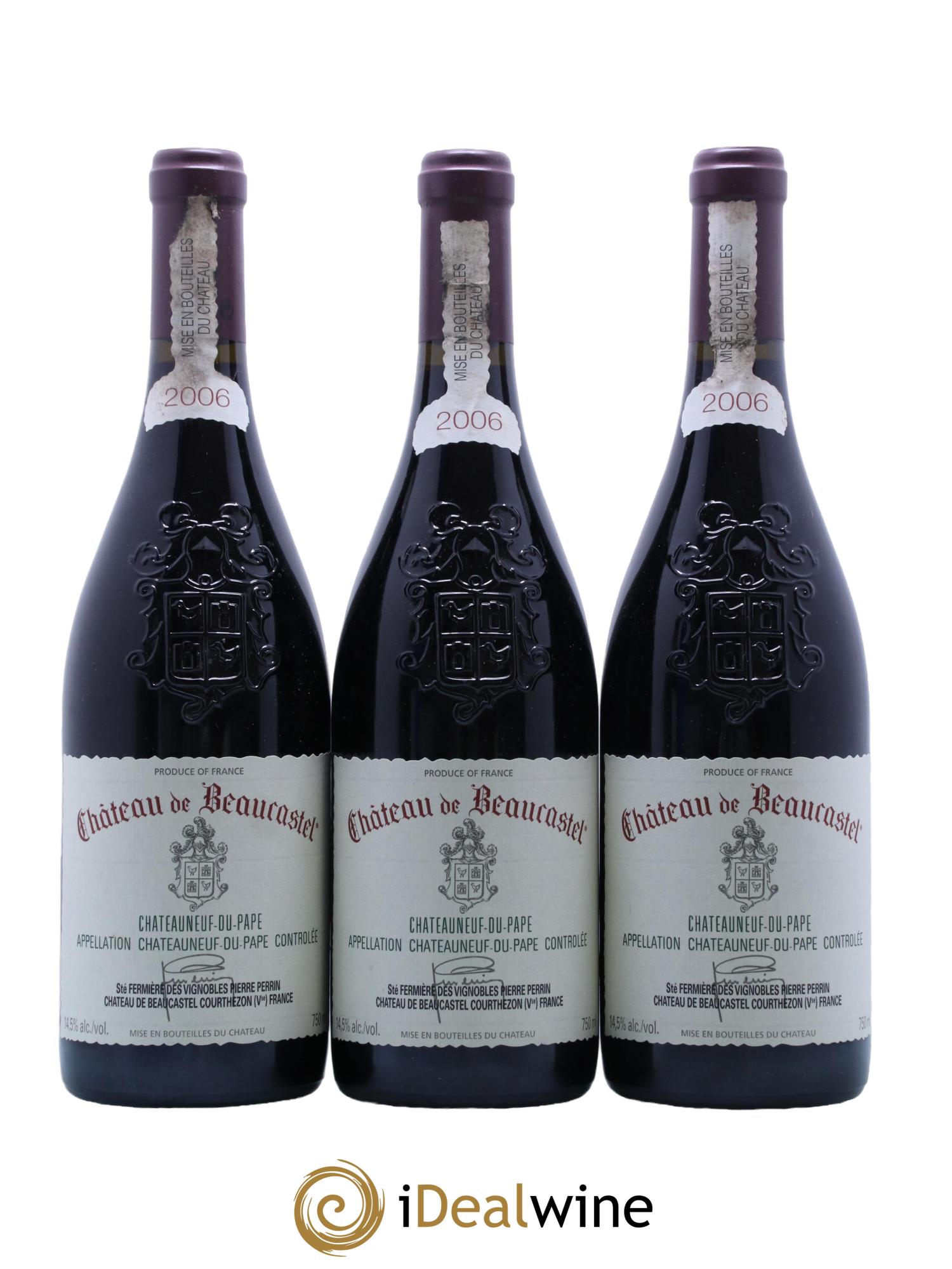 Châteauneuf-du-Pape Château de Beaucastel Famille Perrin 2006 - Lot de 3 bouteilles - 0