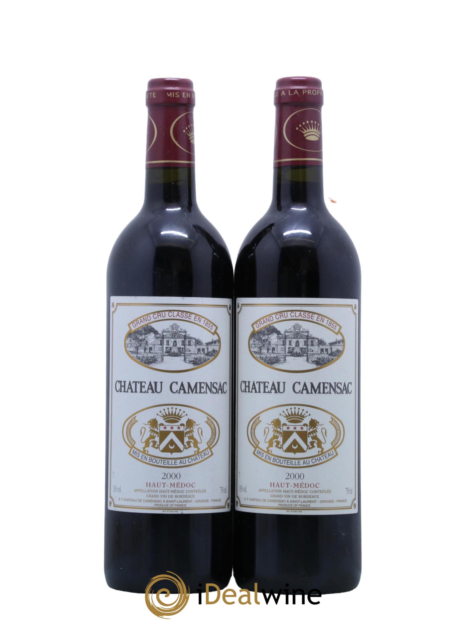 Château Camensac 5ème Grand Cru Classé 2000 - Lot de 2 bouteilles - 0