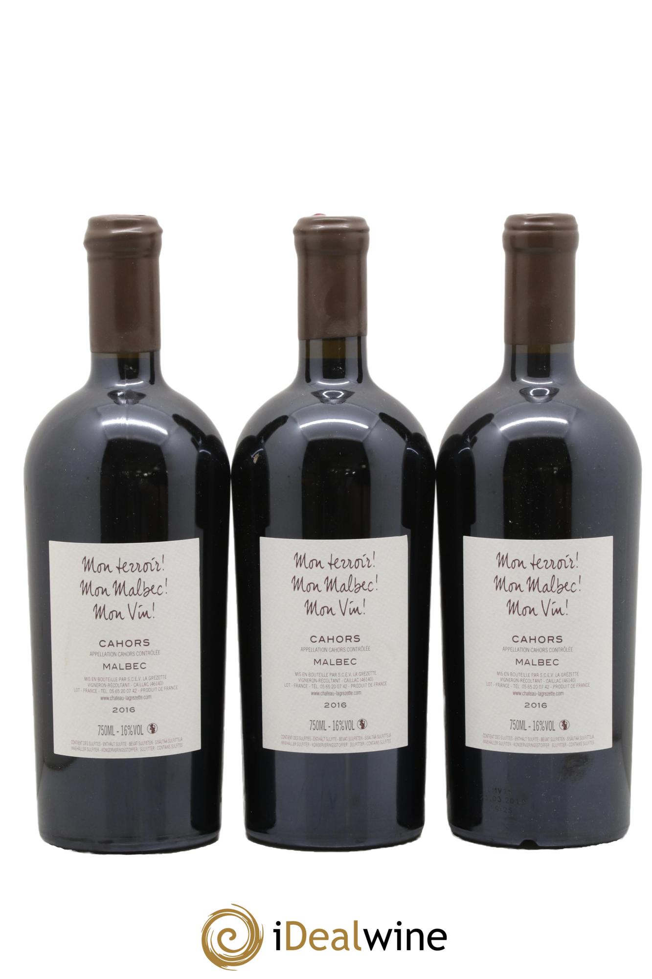Cahors Mon Vin A. D. Perrin 2016 - Lot de 3 bouteilles - 1