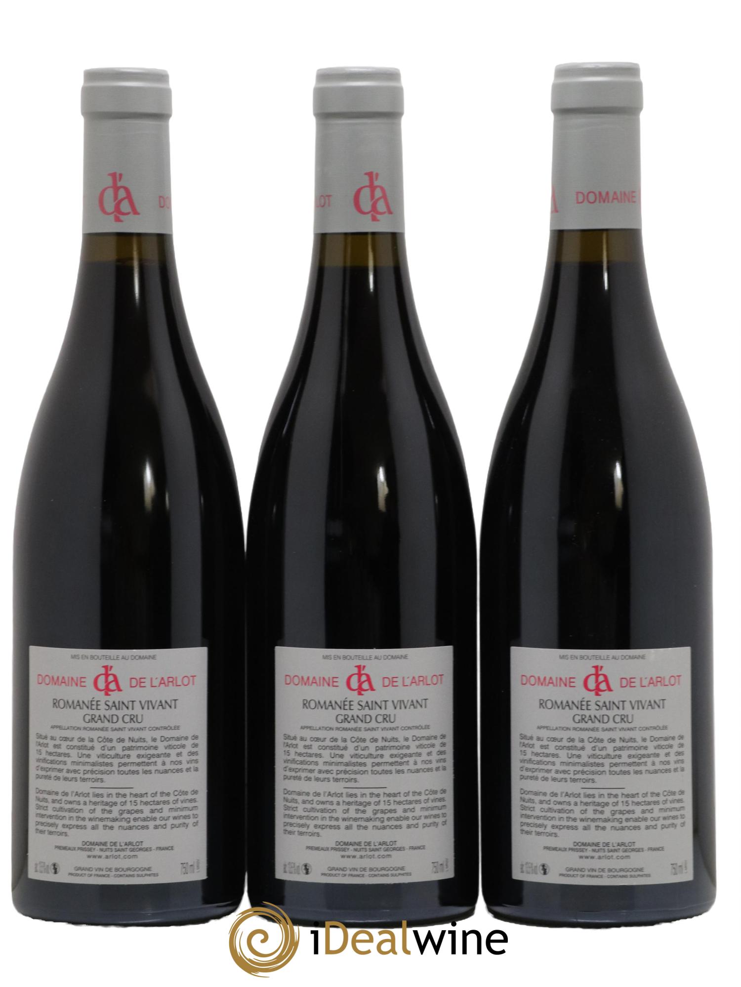 Romanée-Saint-Vivant Grand Cru Domaine de l'Arlot  2018 - Lot of 3 bottles - 1