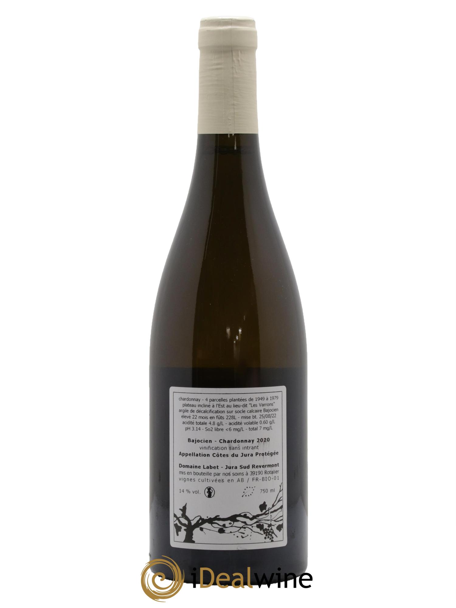 Côtes du Jura Chardonnay Bajocien Romain - Julien - Charline Labet 2020 - Lot de 1 bouteille - 1