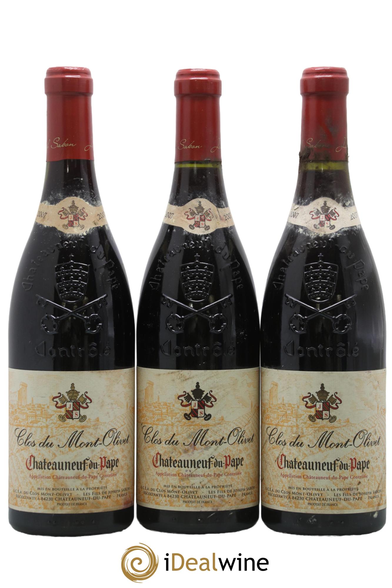 Châteauneuf-du-Pape Clos du Mont-Olivet 2007 - Posten von 3 Flaschen - 0