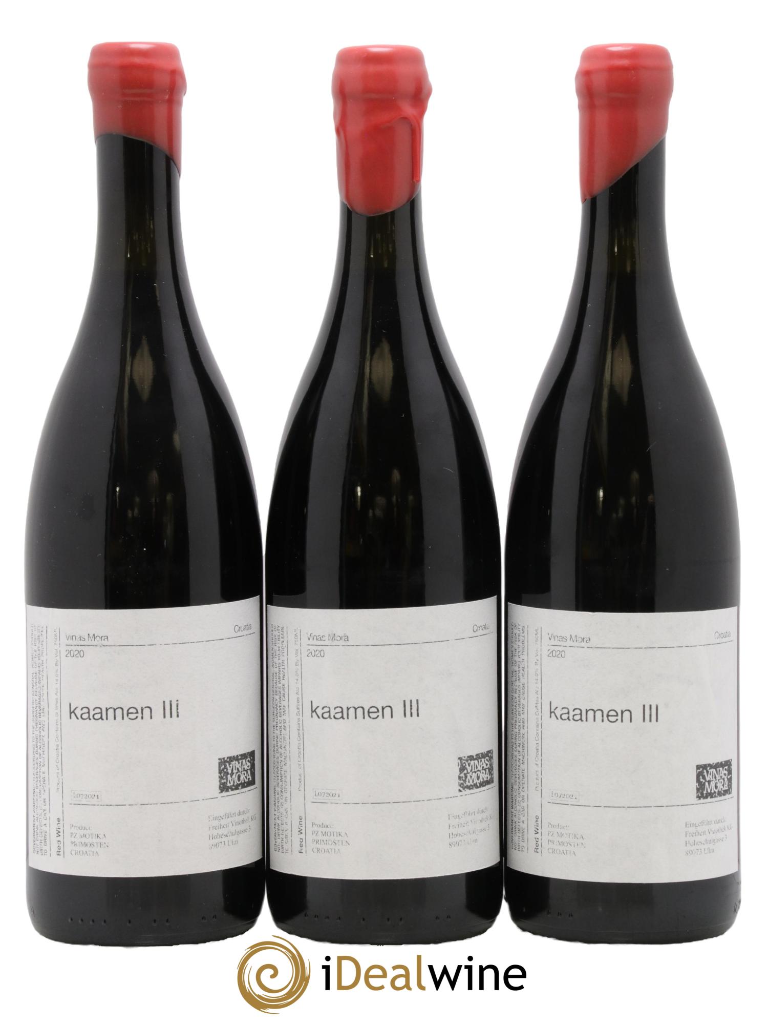 Vins Etrangers Croatie Kaamen III Vinas Mora 2020 - Lot de 3 bouteilles - 1