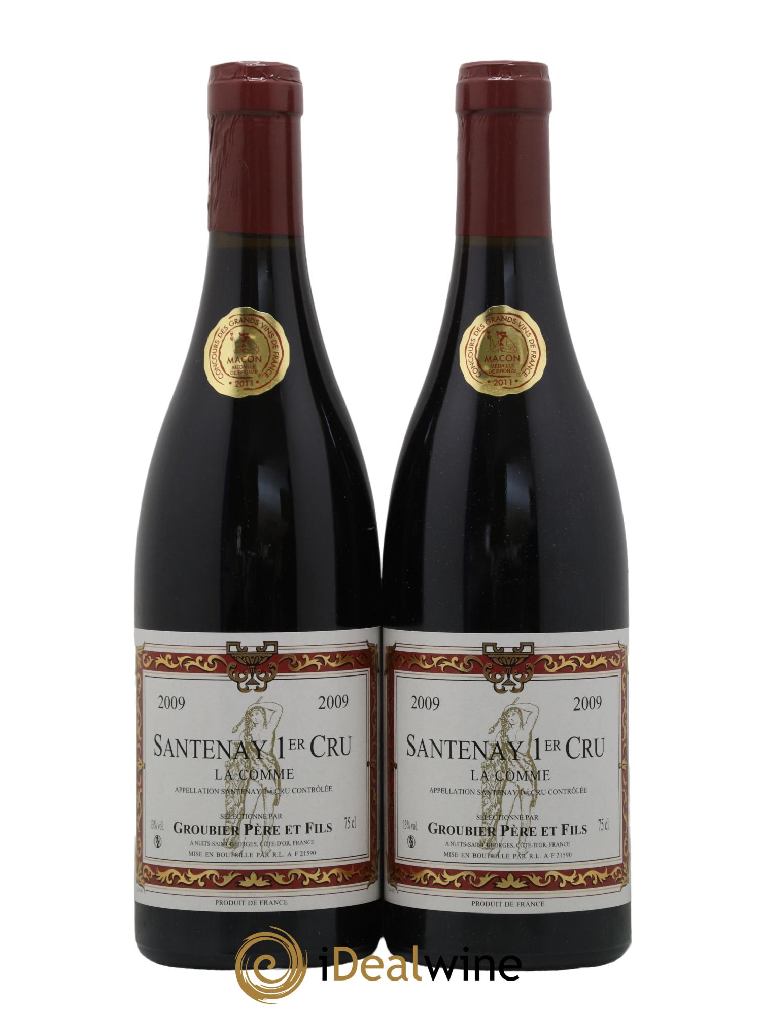 Santenay 1er Cru La Comme Groubier 2009 - Lot de 2 bouteilles - 0