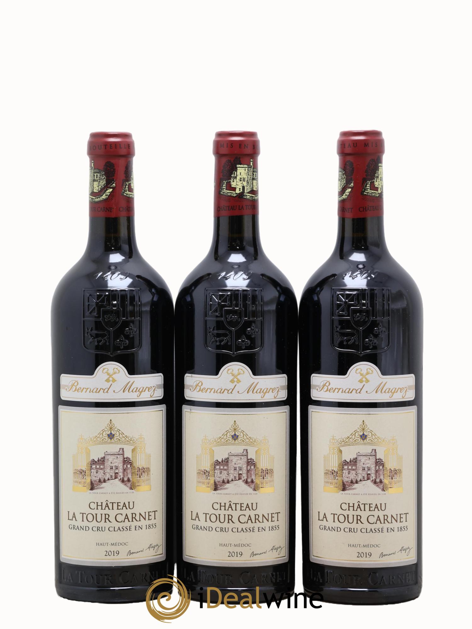 Château la Tour Carnet 4ème Grand Cru Classé 2019 - Lot of 3 bottles - 0