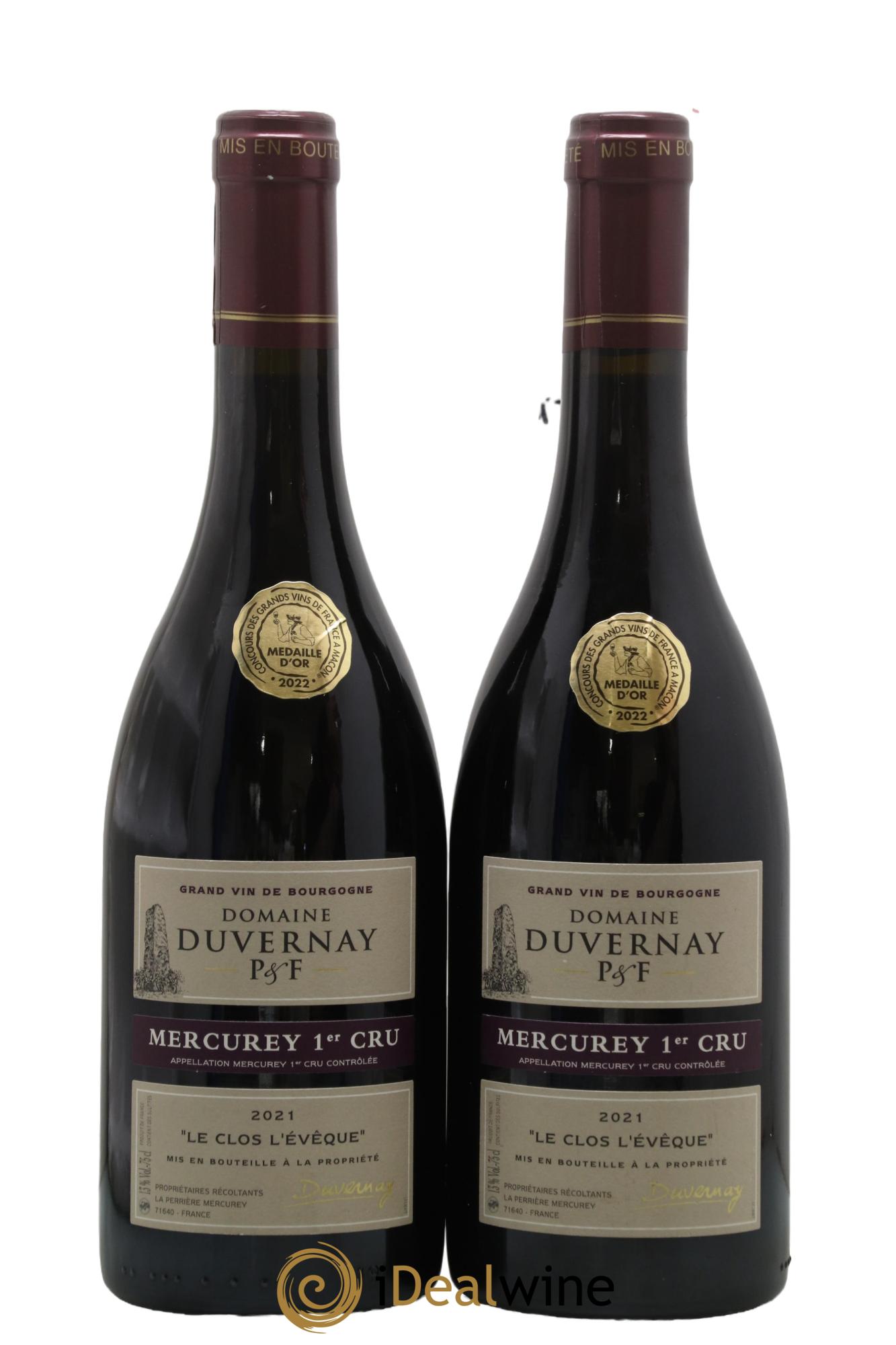 Mercurey 1er Cru Le Clos l'Évêque Duvernay Père et Fils 2021 - Posten von 2 Flaschen - 0