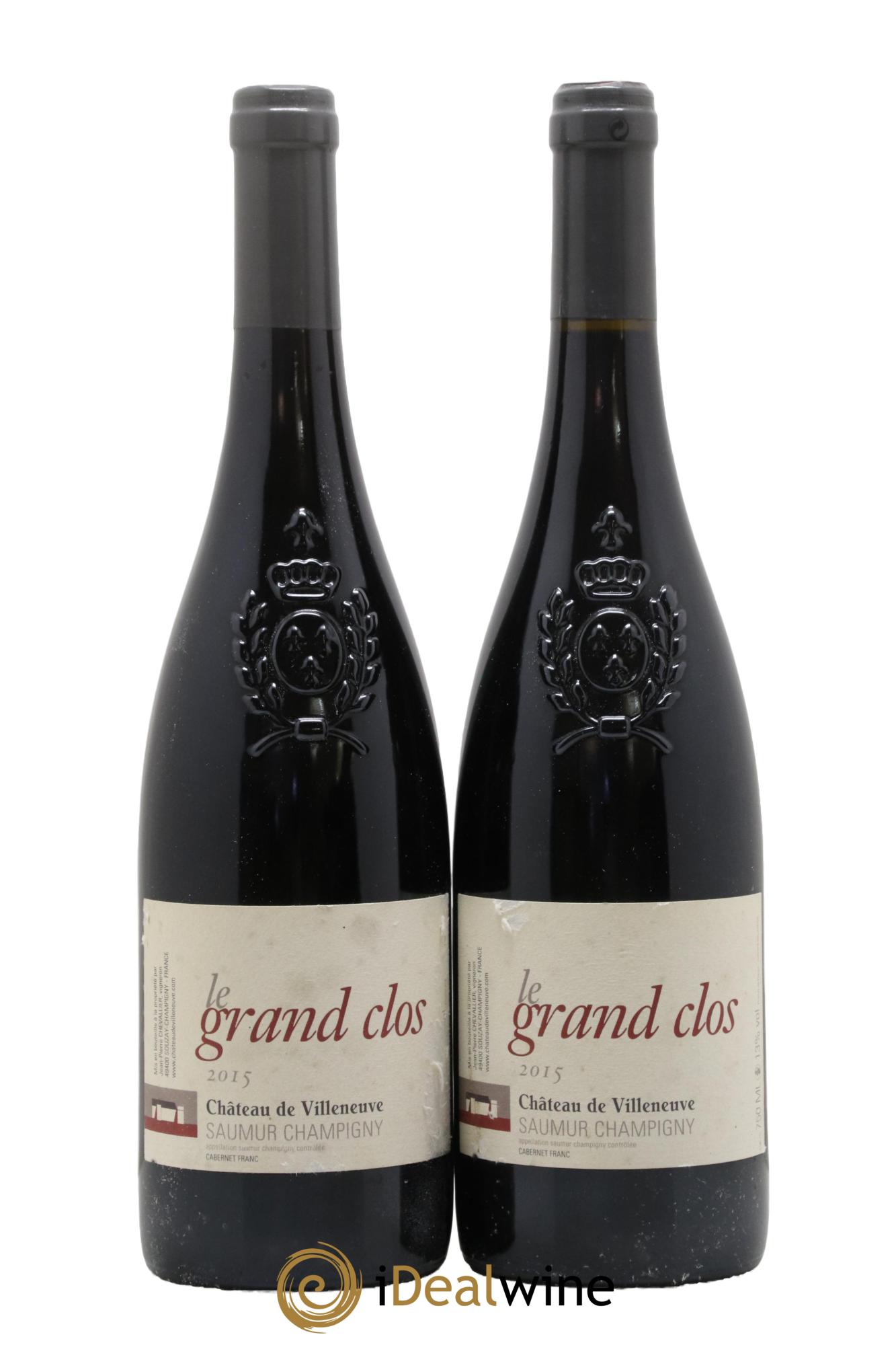 Saumur-Champigny Le Grand Clos Château de Villeneuve  2015 - Posten von 2 Flaschen - 0