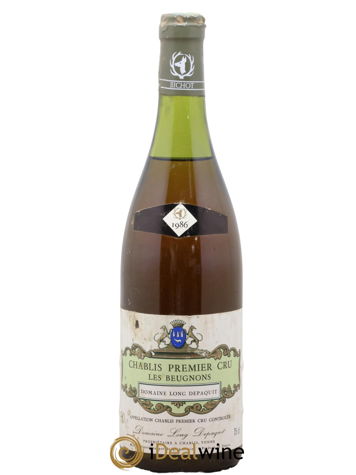 Chablis 1er Cru Le Beugnons Domaine Long Depaquit Albert Bichot 1986 - Lotto di 1 bottiglia - 0