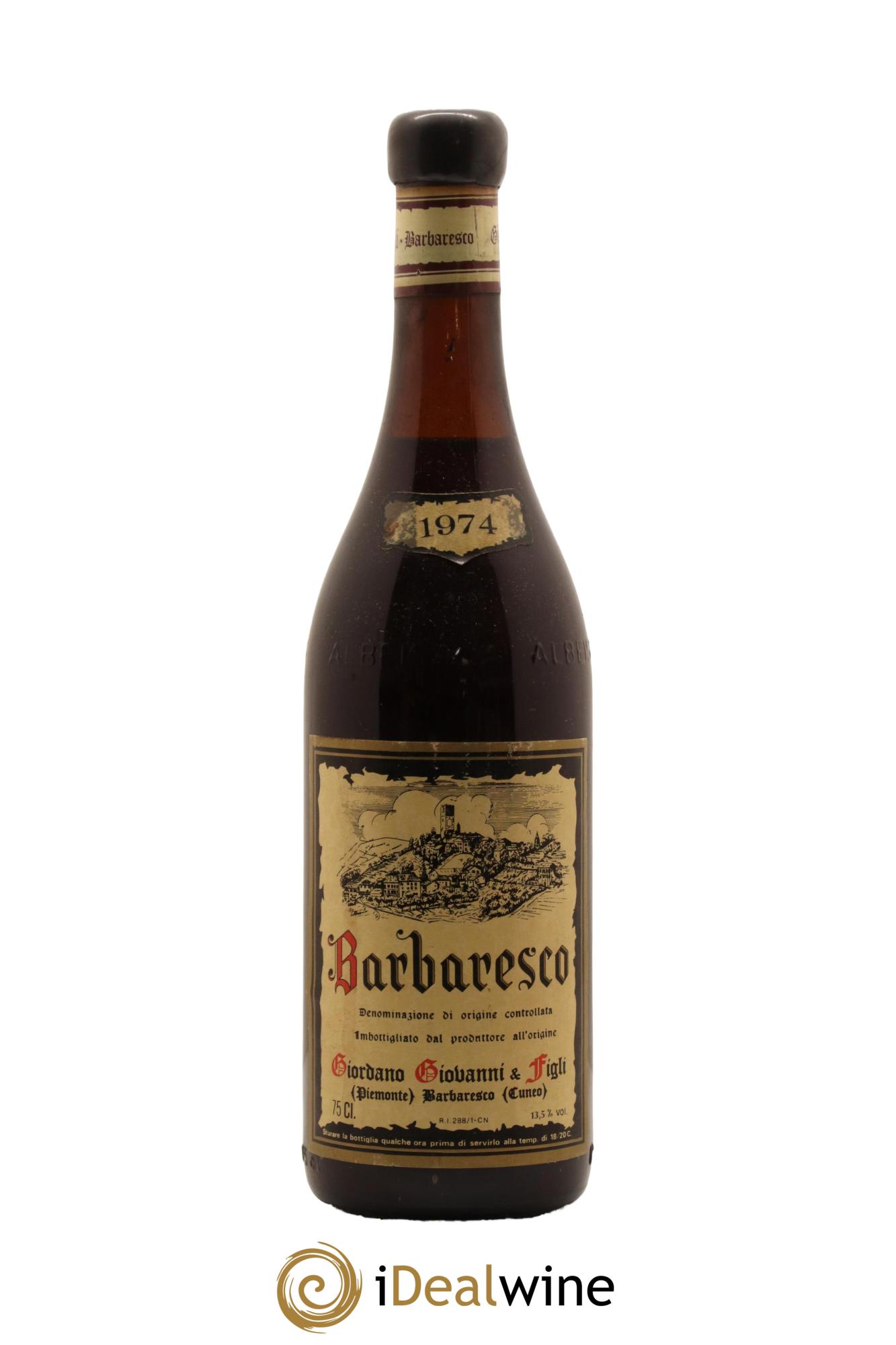 Barbaresco DOCG Giordano 1974 - Lot de 1 bouteille - 0