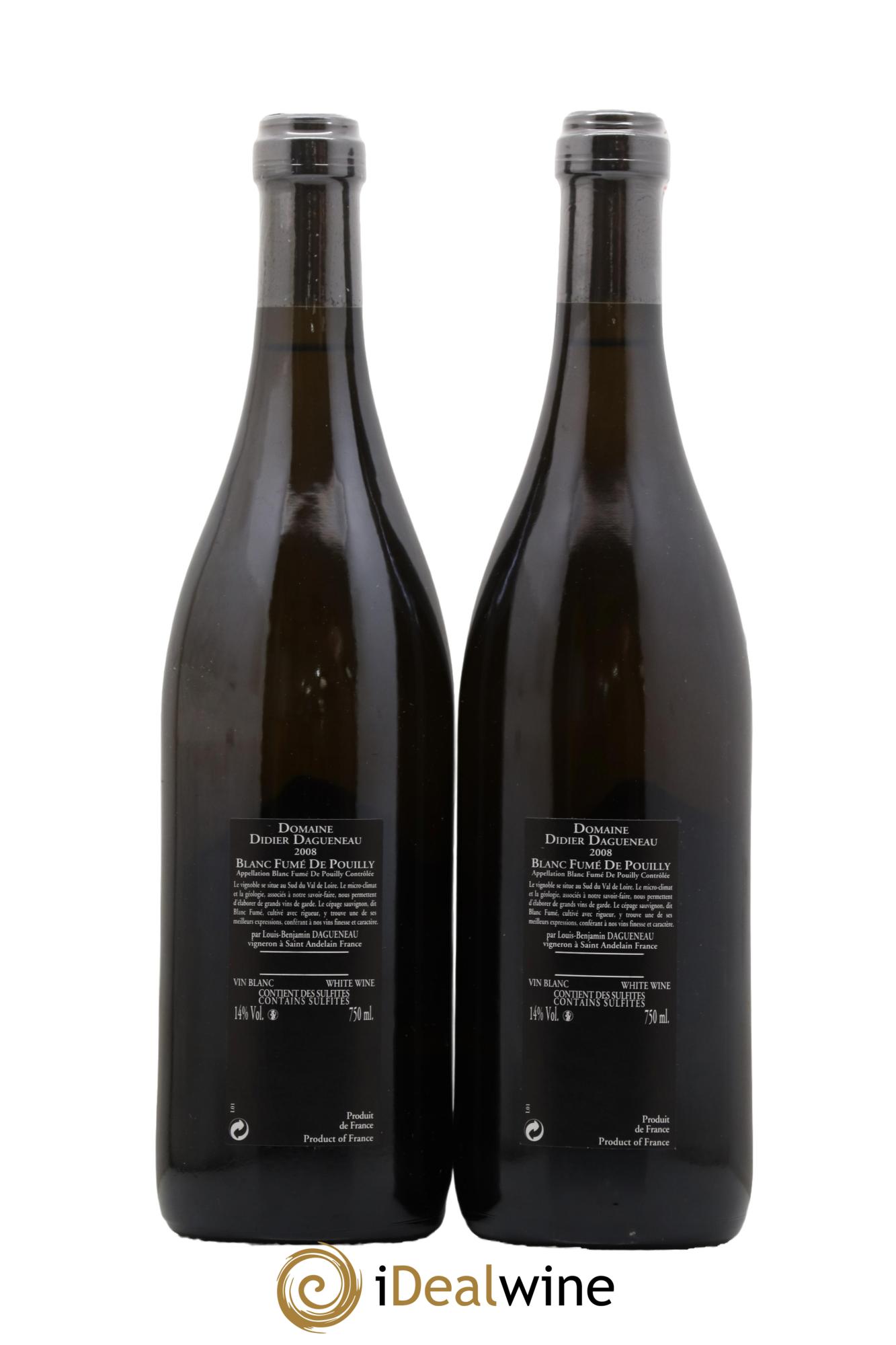 Vin de France (anciennement Pouilly-Fumé) Silex Dagueneau (Domaine Didier - Louis-Benjamin)  2008 - Posten von 2 Flaschen - 1