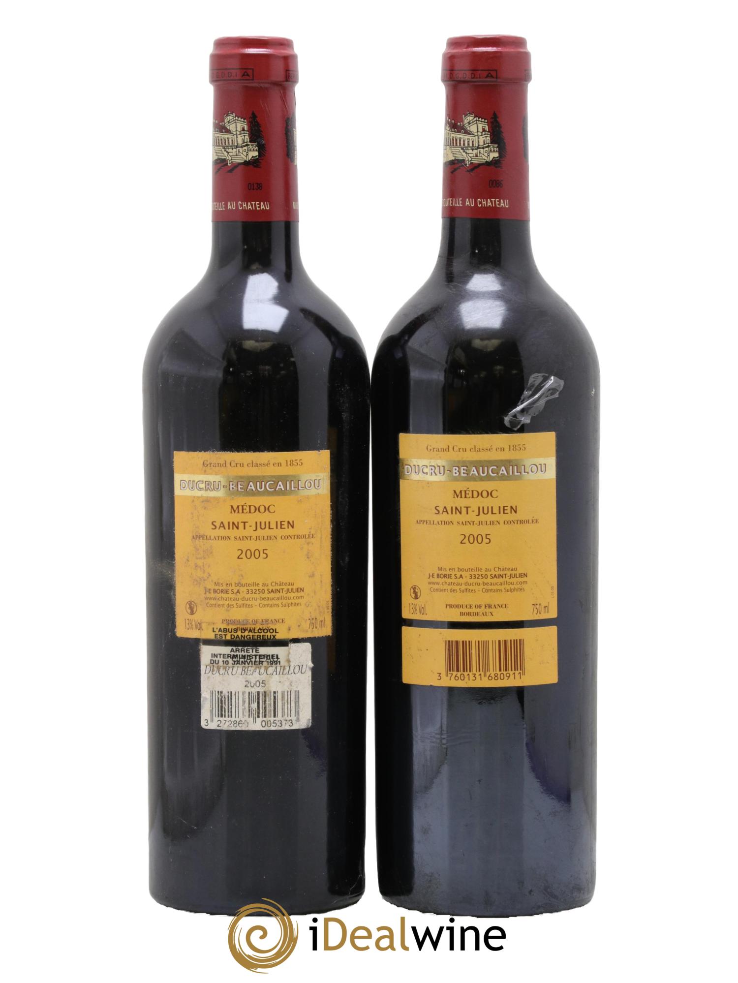 Château Ducru Beaucaillou 2ème Grand Cru Classé 2005 - Lot de 2 bouteilles - 1