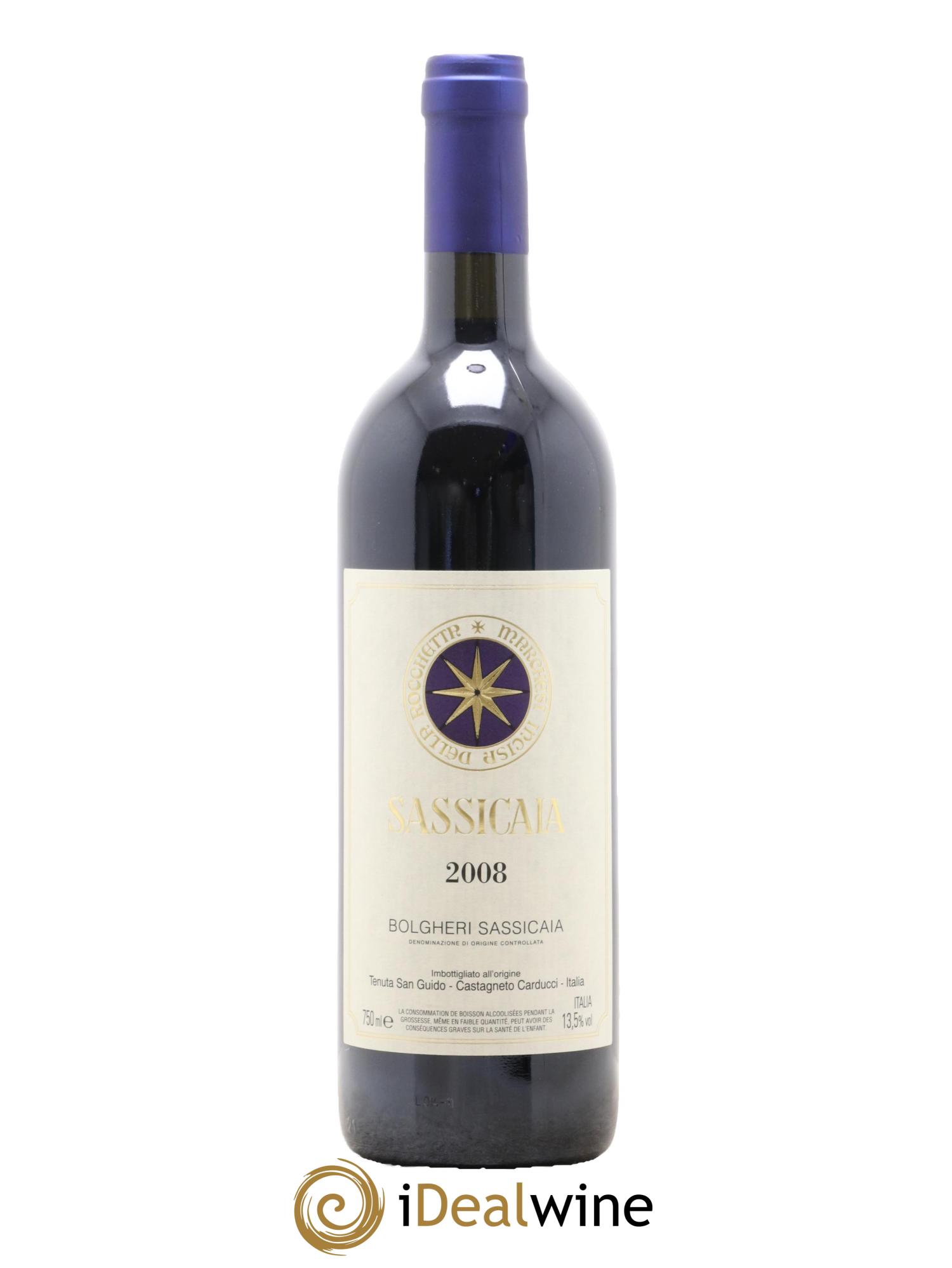 Bolgheri DOC Sassicaia Tenuta San Guido 2008 - Lot de 1 bouteille - 0