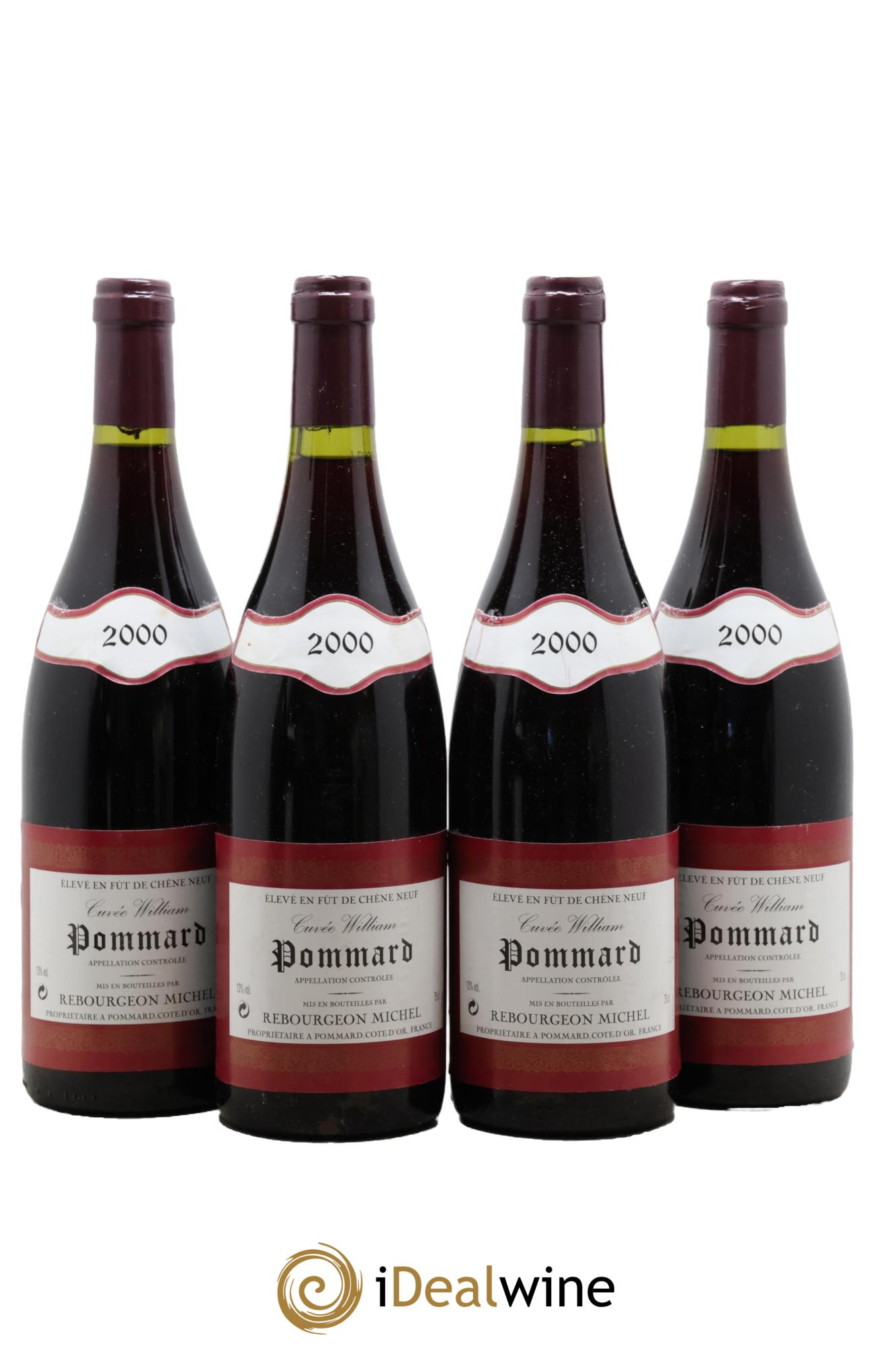 Pommard Cuvée William Michel Rebourgeon 2000 - Lot de 4 bouteilles - 0