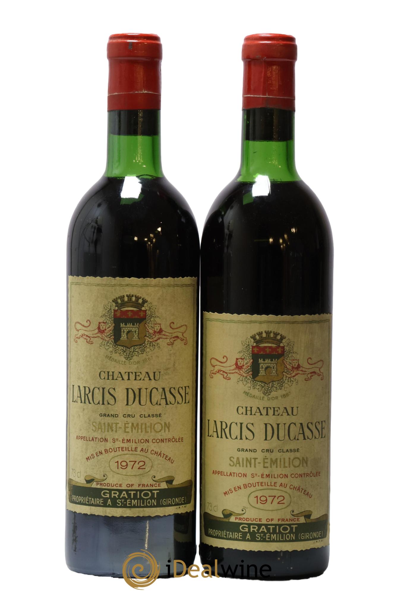 Château Larcis Ducasse 1er Grand Cru Classé B 1972 - Lot de 2 bouteilles - 0