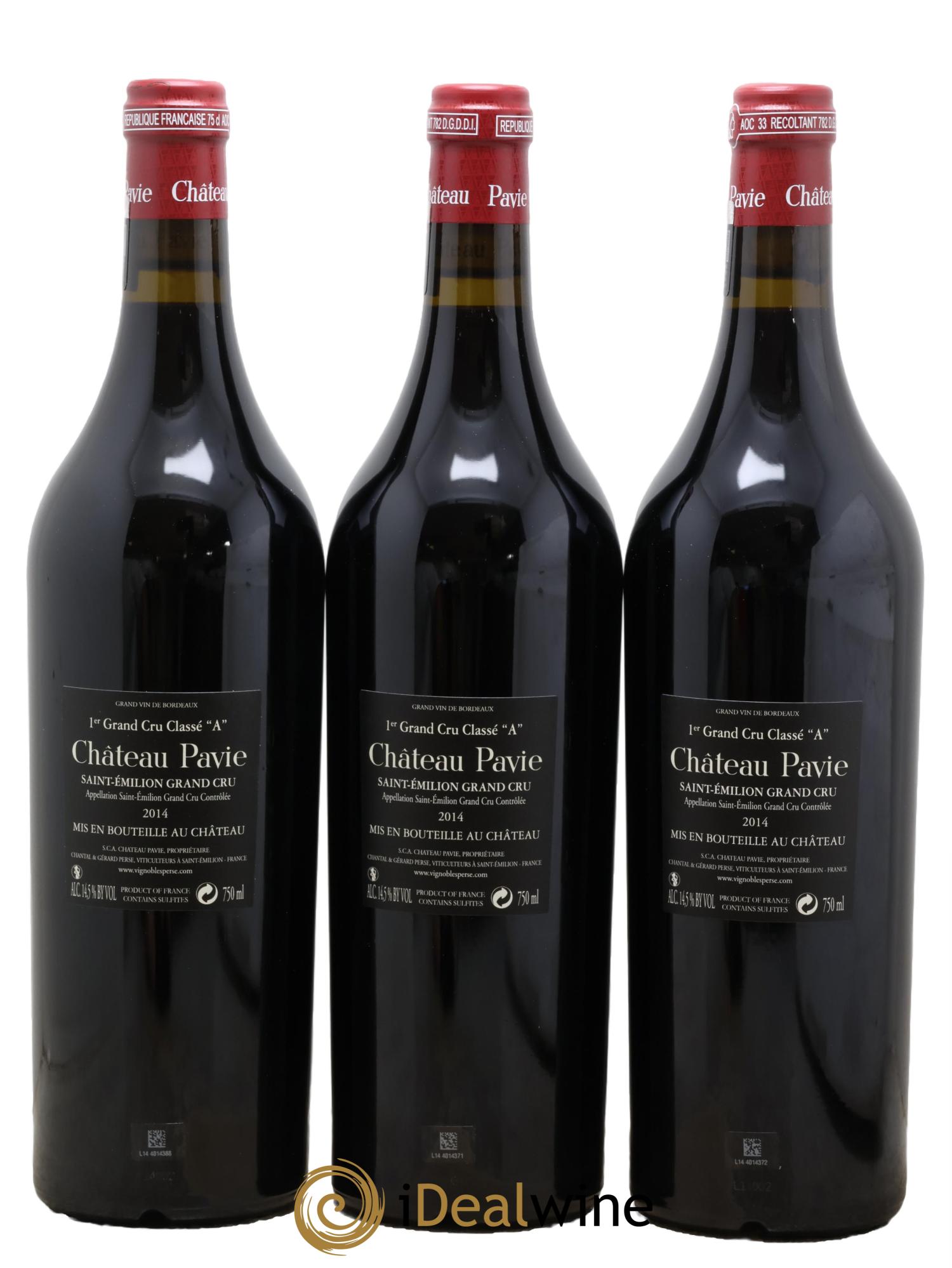 Château Pavie 1er Grand Cru Classé A 2014 - Lot of 3 bottles - 1
