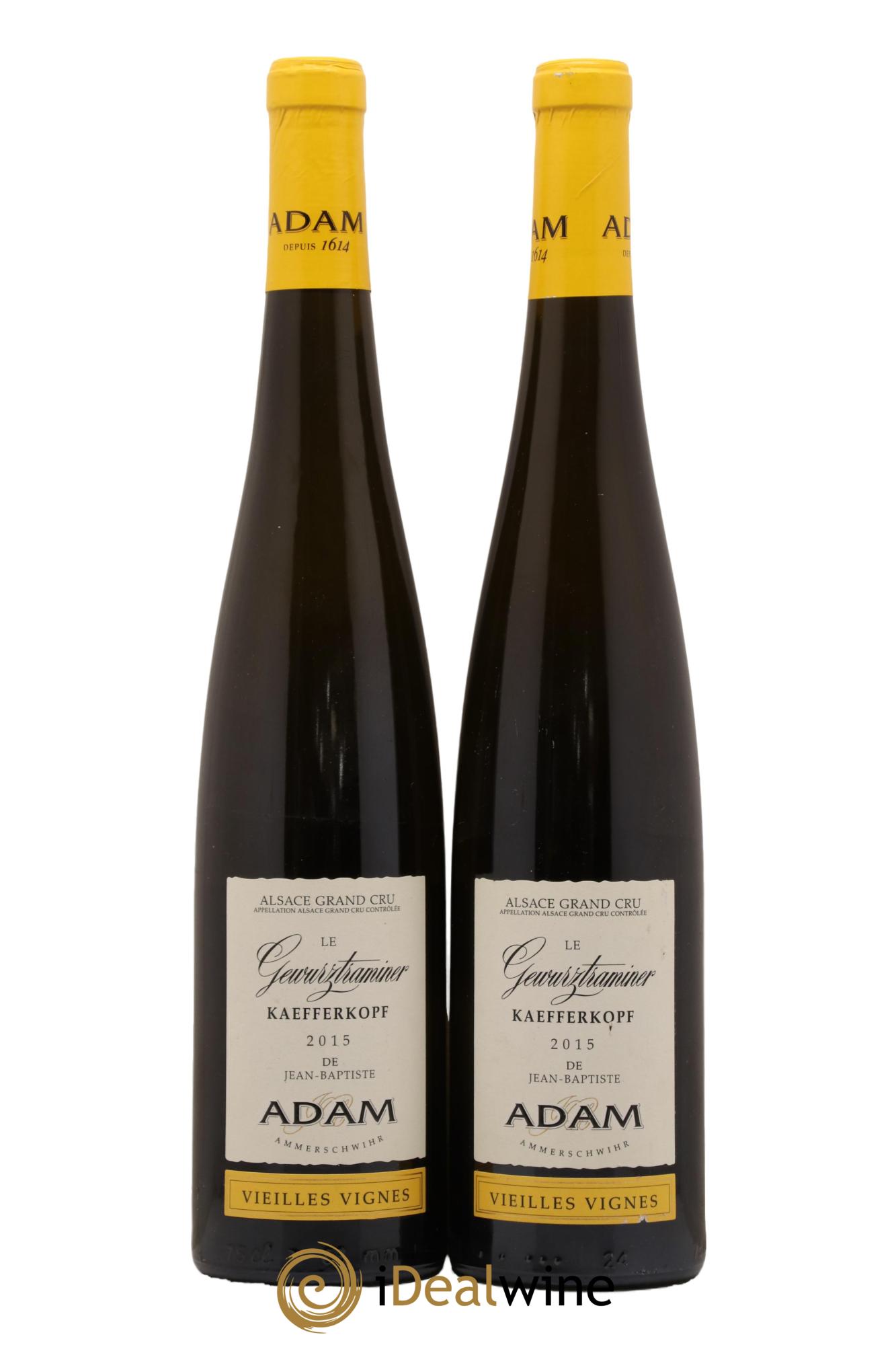 Alsace Grand Cru Gewurztraminer Kaefferkopf Vieilles Vignes Domaine Jean Baptiste Adam 2015 - Lot de 2 bouteilles - 0