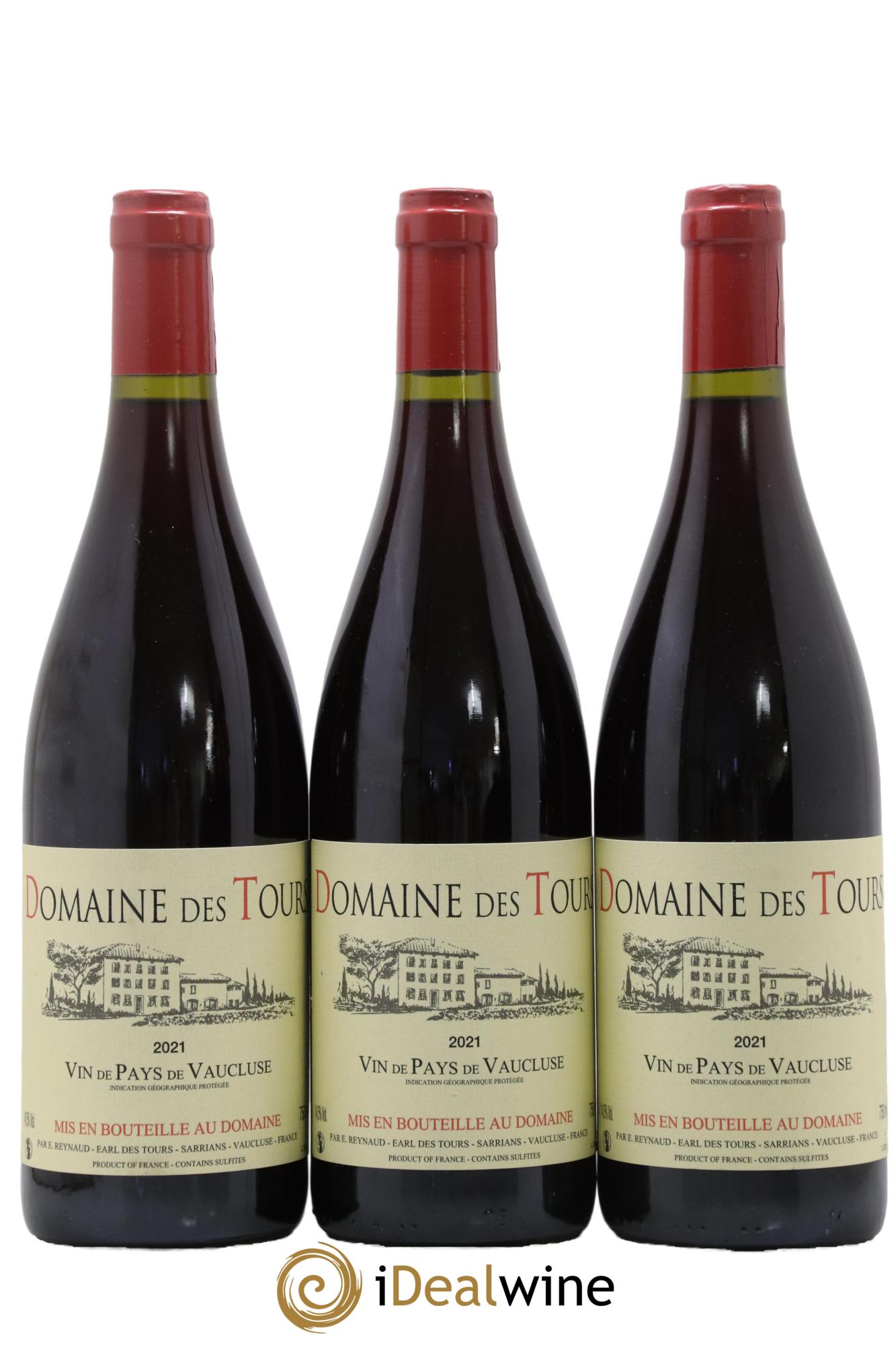 Vaucluse (Vin de Pays de Vaucluse) Domaine des Tours Emmanuel Reynaud 2021 - Lot de 3 bouteilles - 0