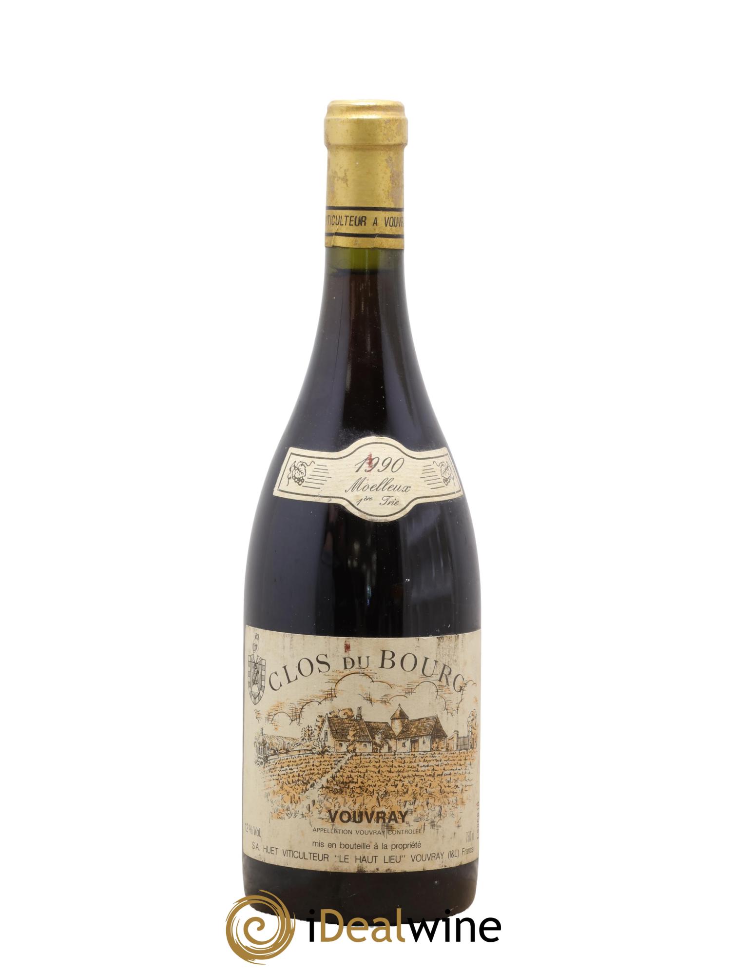 Vouvray Clos du Bourg Moelleux 1ère trie Domaine Huet 1990 - Lot de 1 bouteille - 0