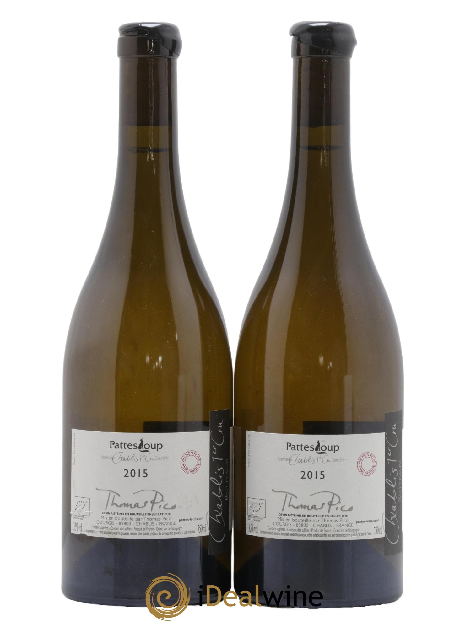 Chablis 1er Cru Butteaux Pattes Loup (Domaine) 2015 - Lot de 2 bouteilles - 1