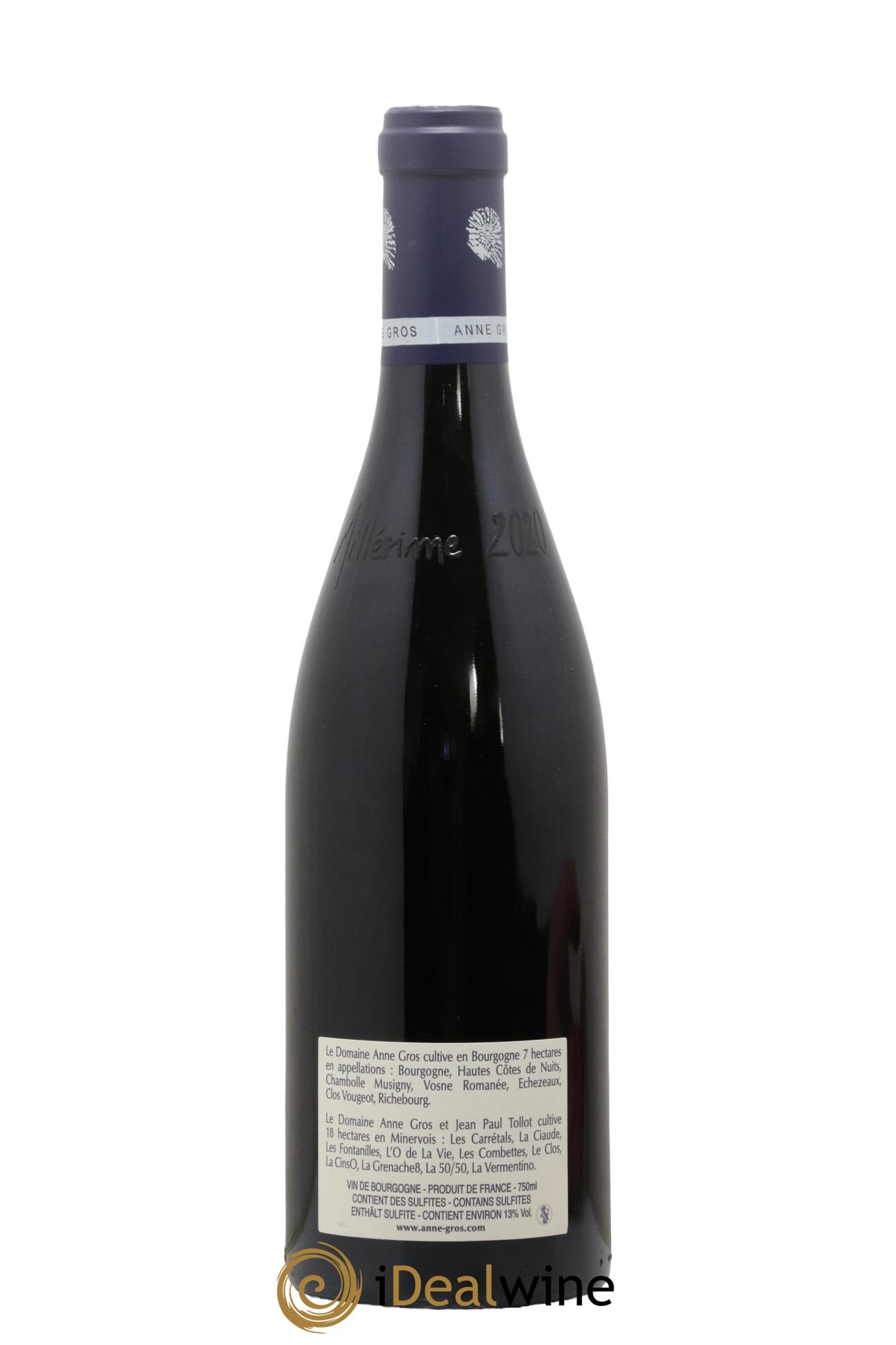 Clos de Vougeot Grand Cru Le Grand Maupertui Anne Gros 2020 - Lot of 1 bottle - 1