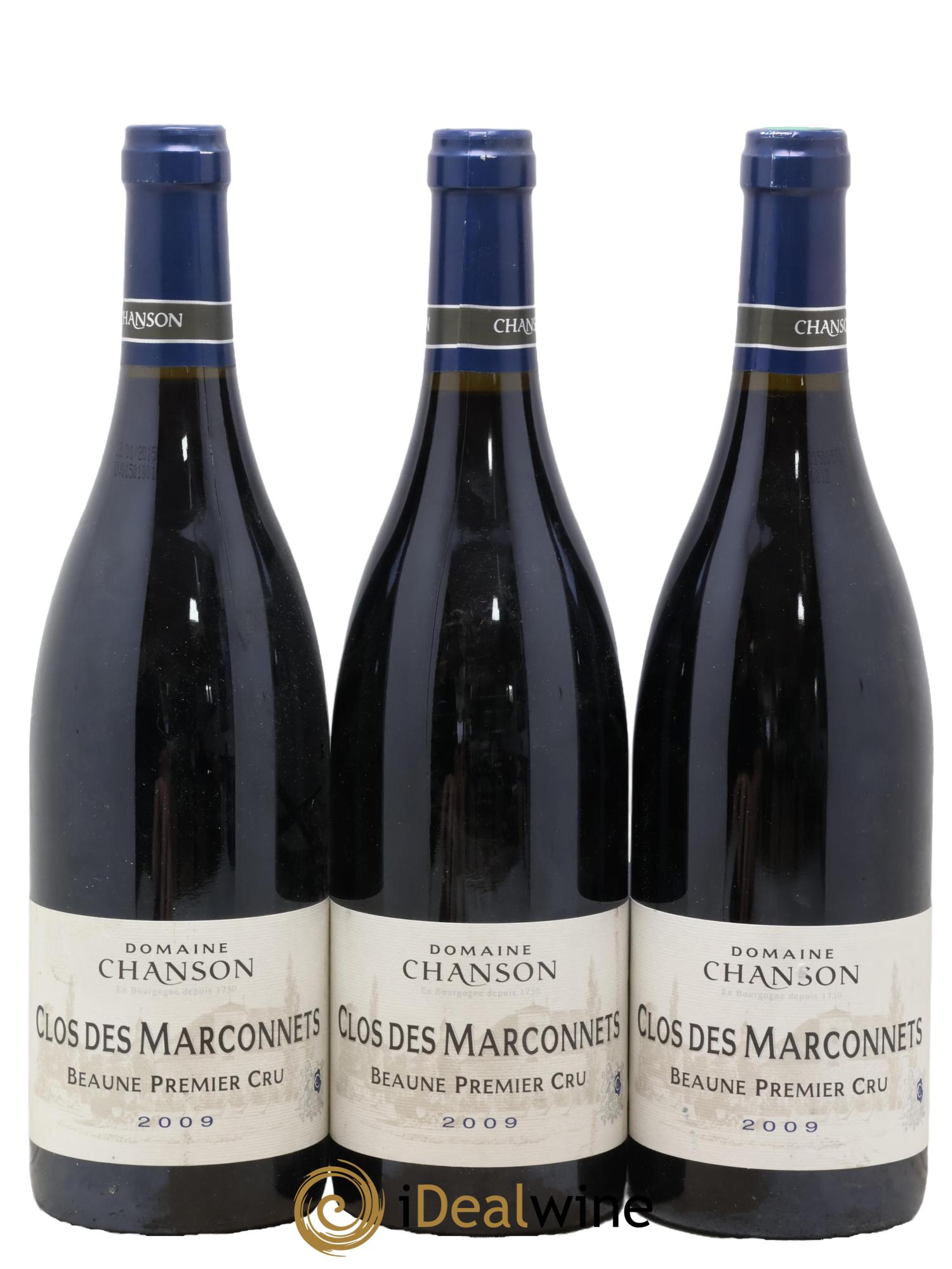 Beaune 1er Cru Clos des Marconnets Chanson 2009 - Lot de 3 bouteilles - 0