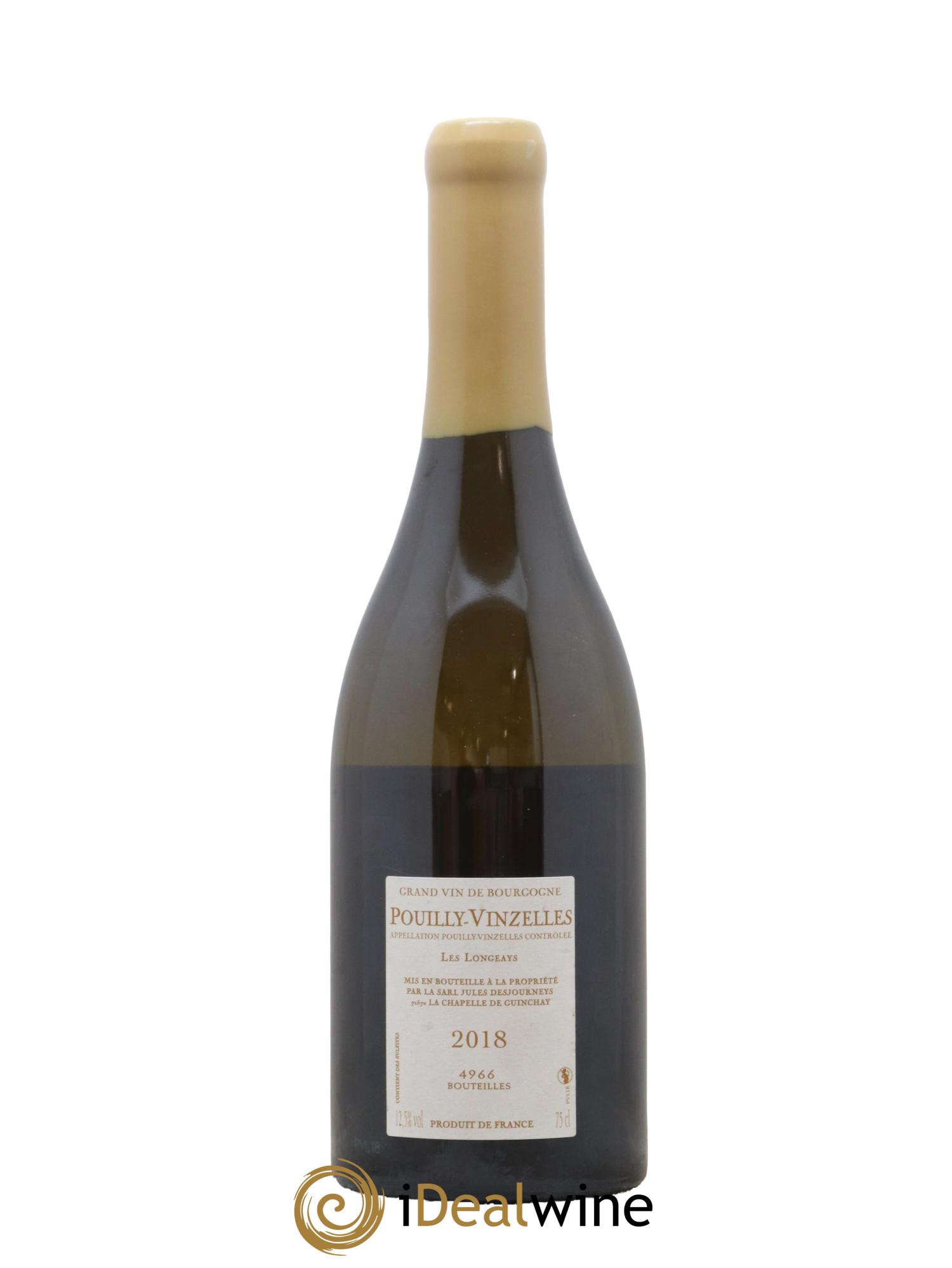 Pouilly-Vinzelles Les Longeays Jules Desjourneys 2018 - Lot de 1 bouteille - 1