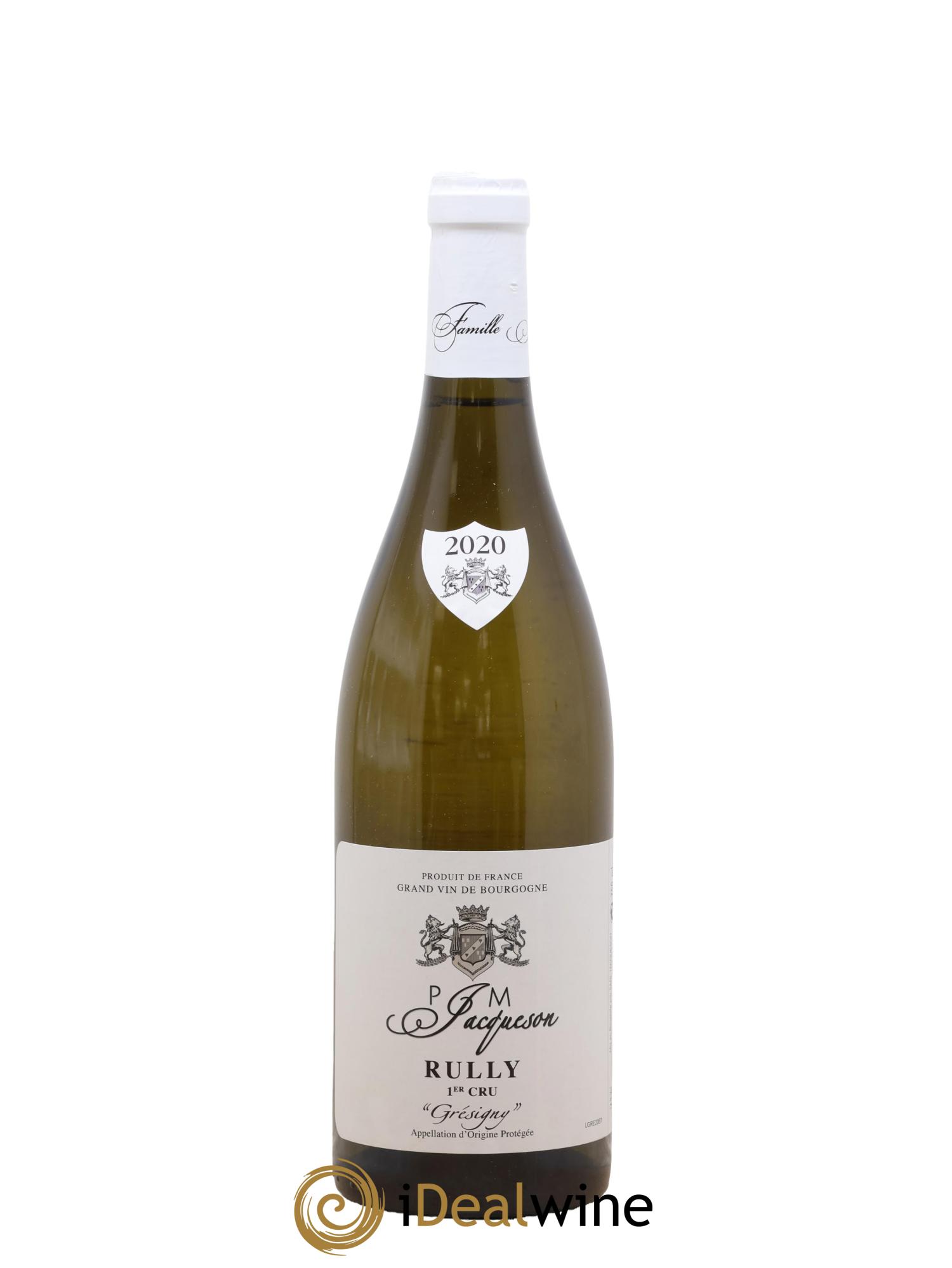 Rully 1er Cru Grésigny Paul & Marie Jacqueson 2020 - Lot de 1 bouteille - 0