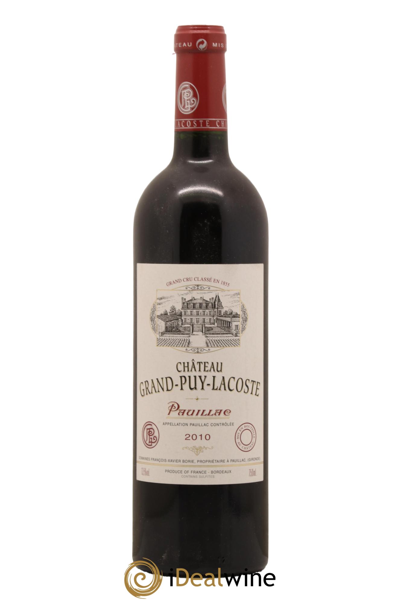Château Grand Puy Lacoste 5ème Grand Cru Classé 2010 - Lot de 1 bouteille - 0