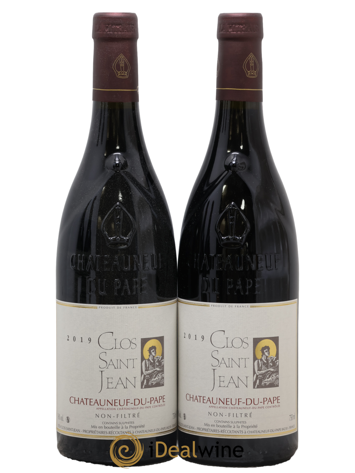 Châteauneuf-du-Pape Clos Saint-Jean Pascal et Vincent Maurel 2019 - Lot de 2 bouteilles - 0