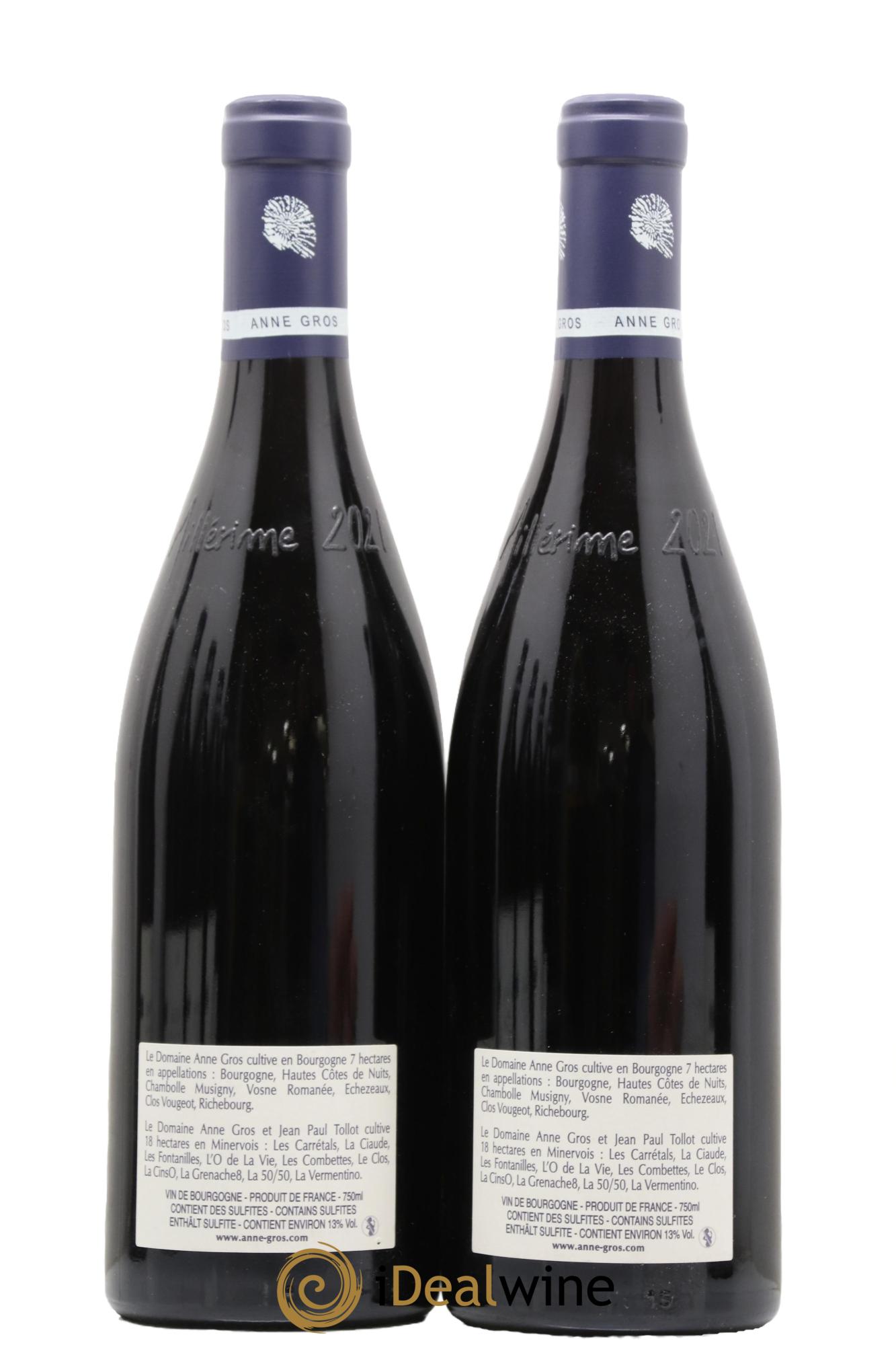 Clos de Vougeot Grand Cru Le Grand Maupertui Anne Gros 2021 - Lot de 2 bouteilles - 1