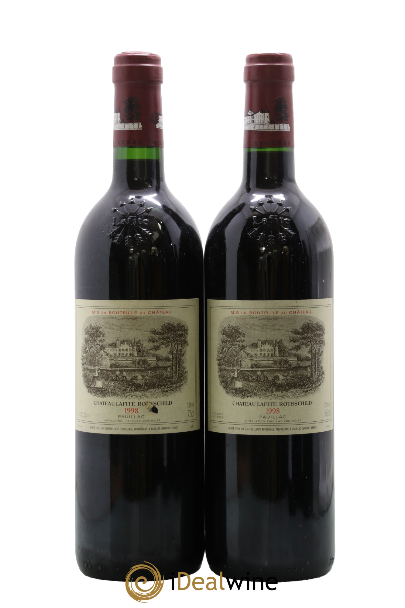 Château Lafite Rothschild 1er Grand Cru Classé 1998 - Lotto di 2 bottiglie - 0