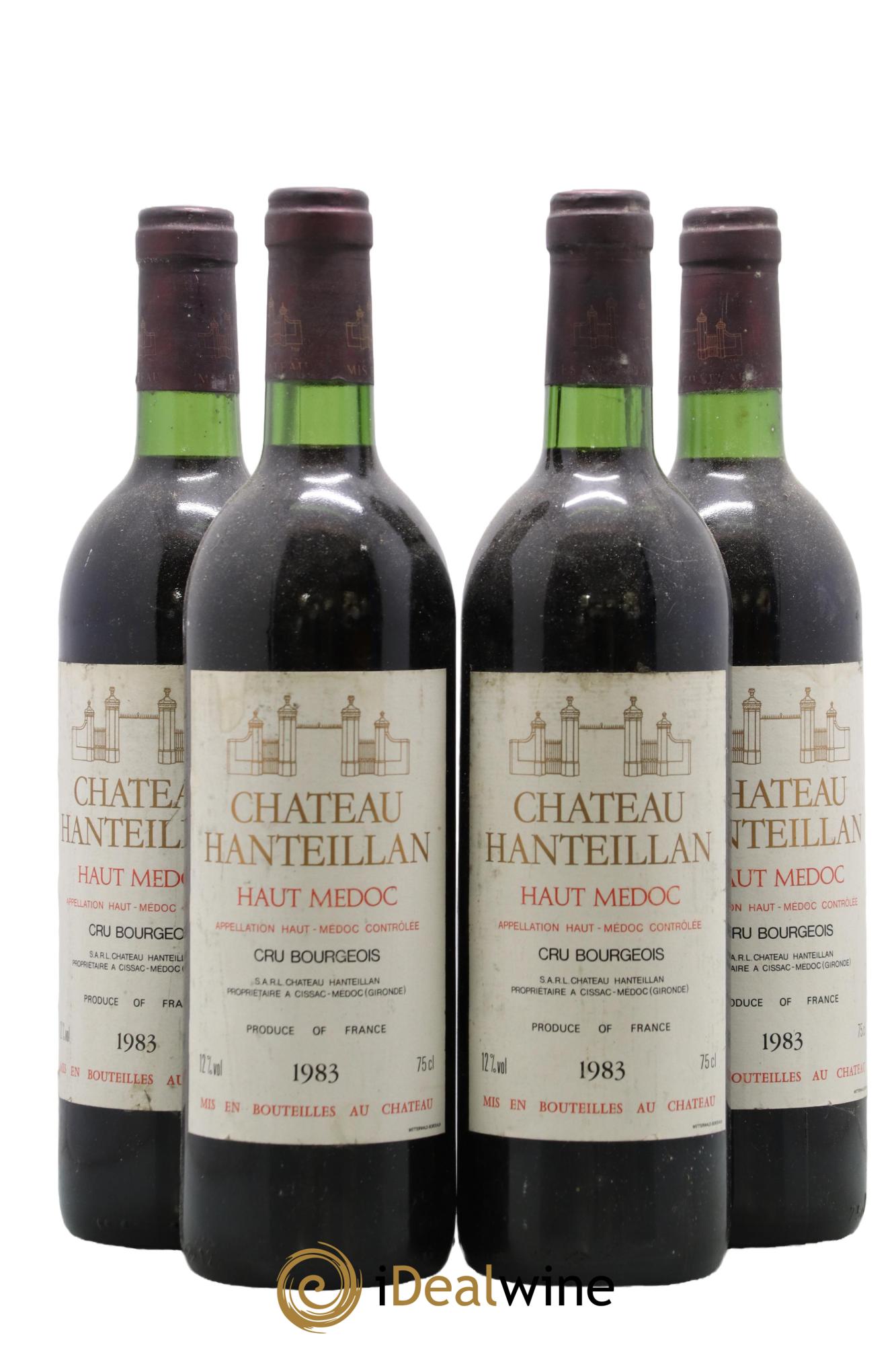 Château Hanteillan Cru Bourgeois 1983 - Lot de 4 bouteilles - 0