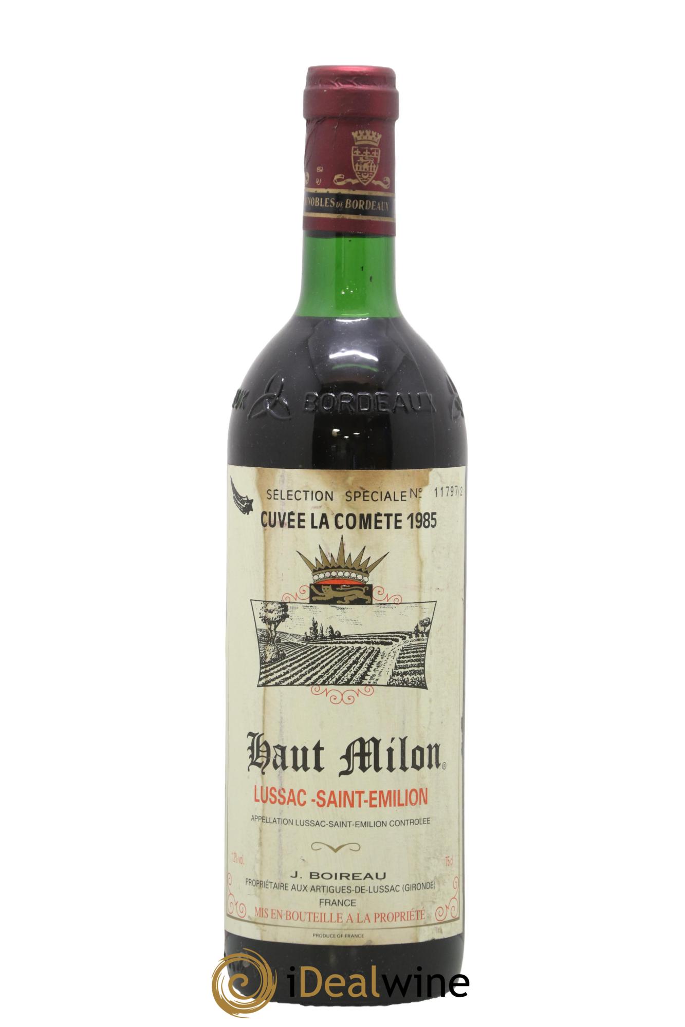 Lussac Saint-Émilion Cuvée la Comète Château Haut Milon 1985 - Lot de 1 bouteille - 0