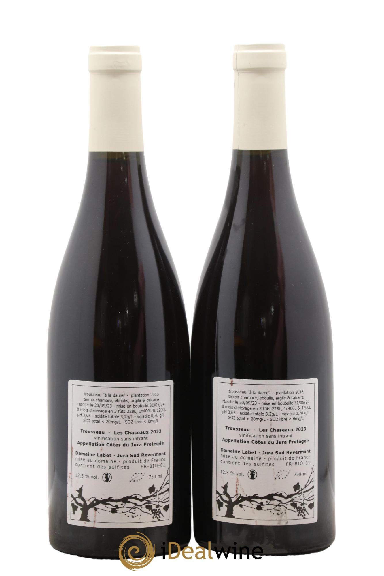Côtes du Jura Trousseau Les Chaseaux Romain - Julien - Charline Labet 2023 - Posten von 2 Flaschen - 1