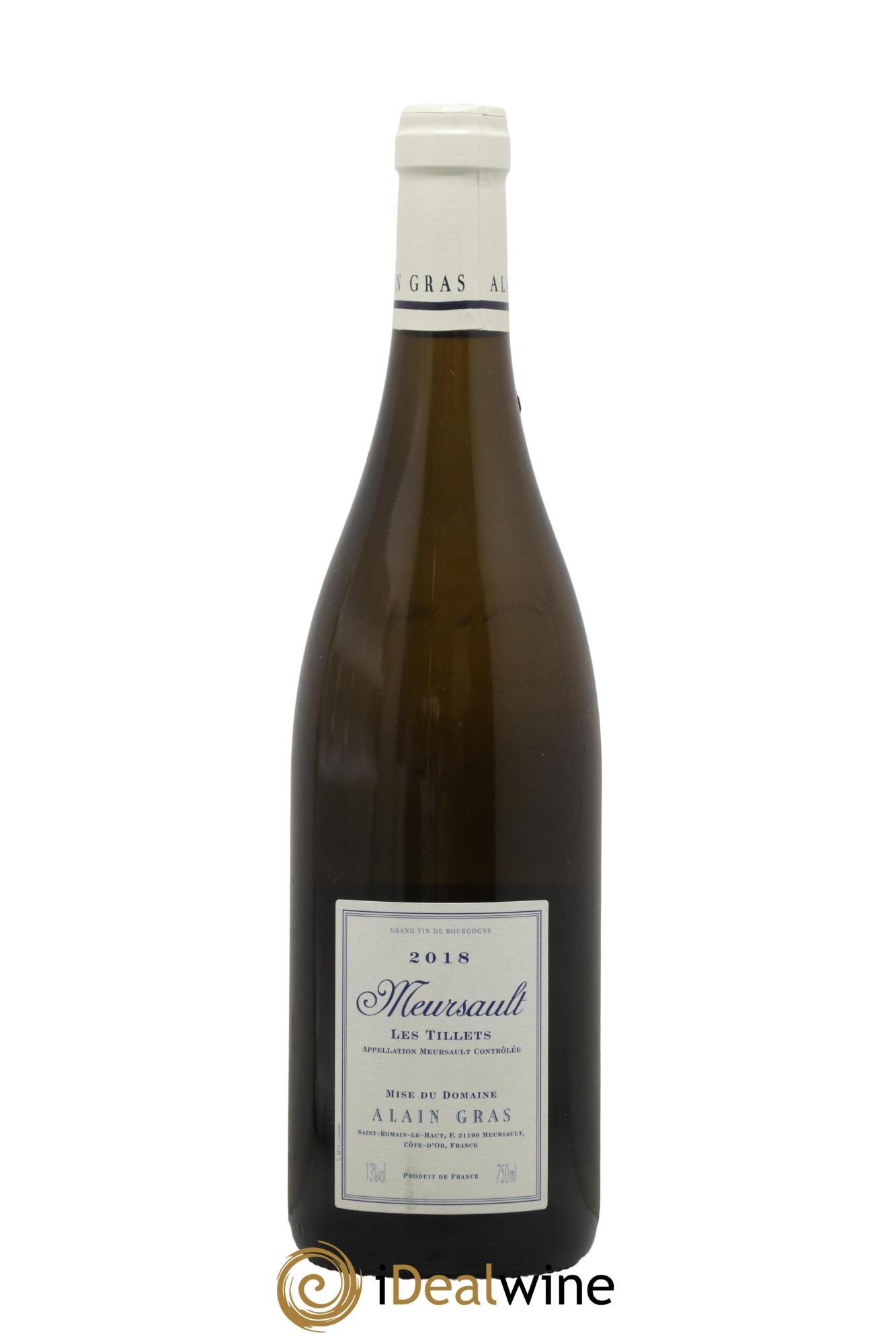 Meursault Les Tillets Alain Gras 2018 - Lot de 1 bouteille - 1
