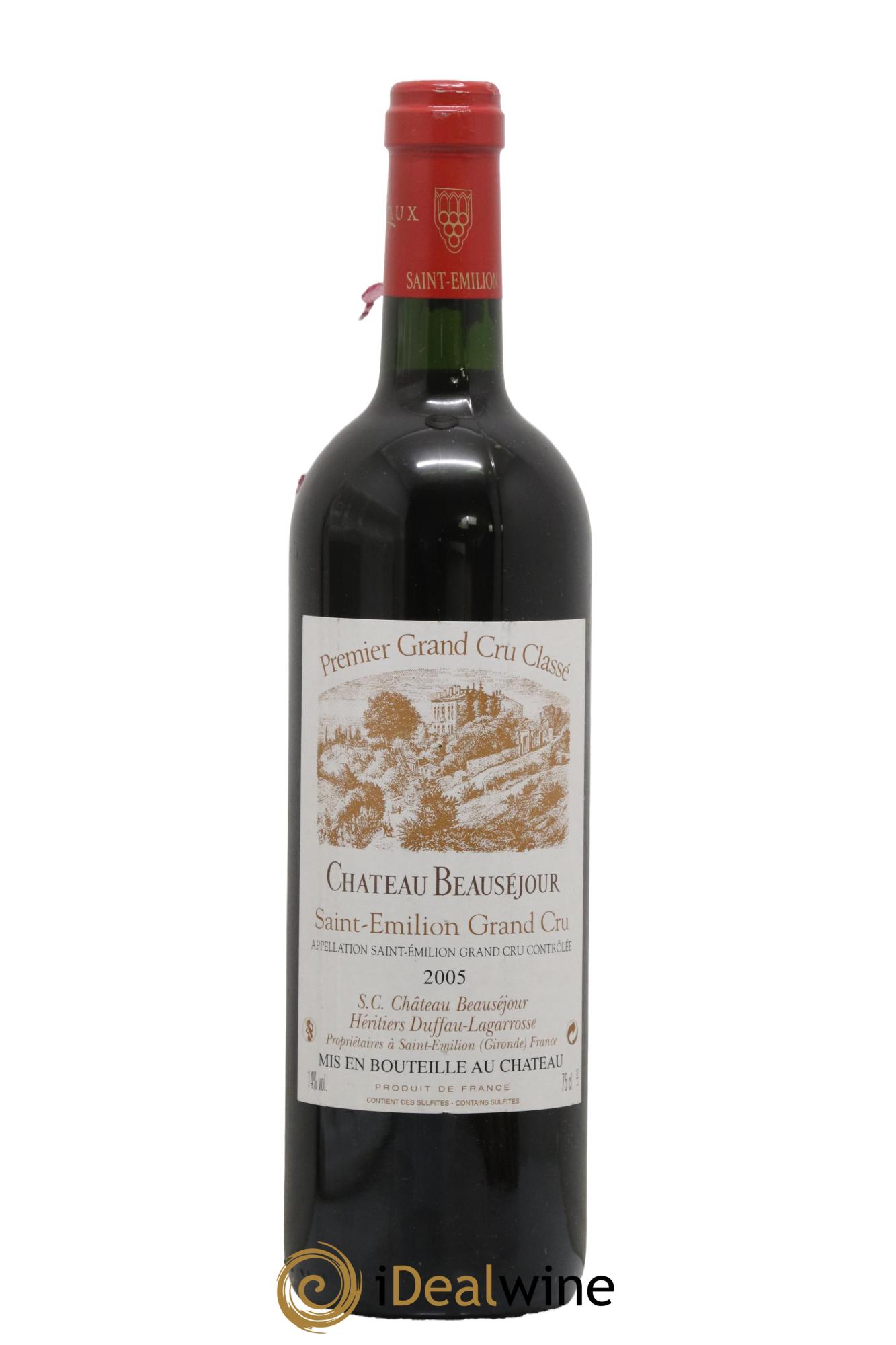 Château Beauséjour (Duffau-Lagarrosse) 1er Grand Cru Classé B 2005 - Lot de 1 bouteille - 0