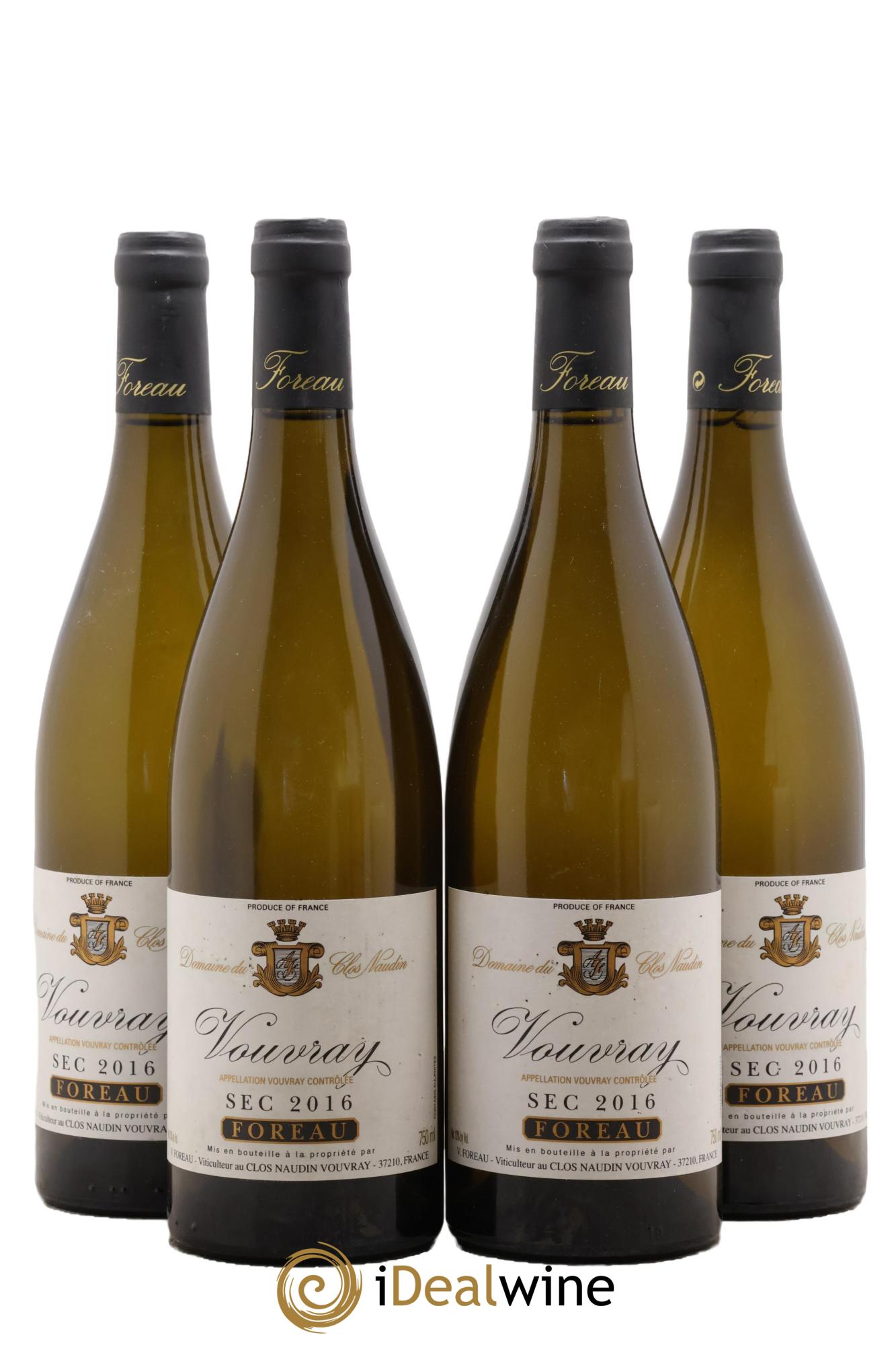 Vouvray Sec Clos Naudin - Philippe Foreau 2016 - Lot of 4 bottles - 0