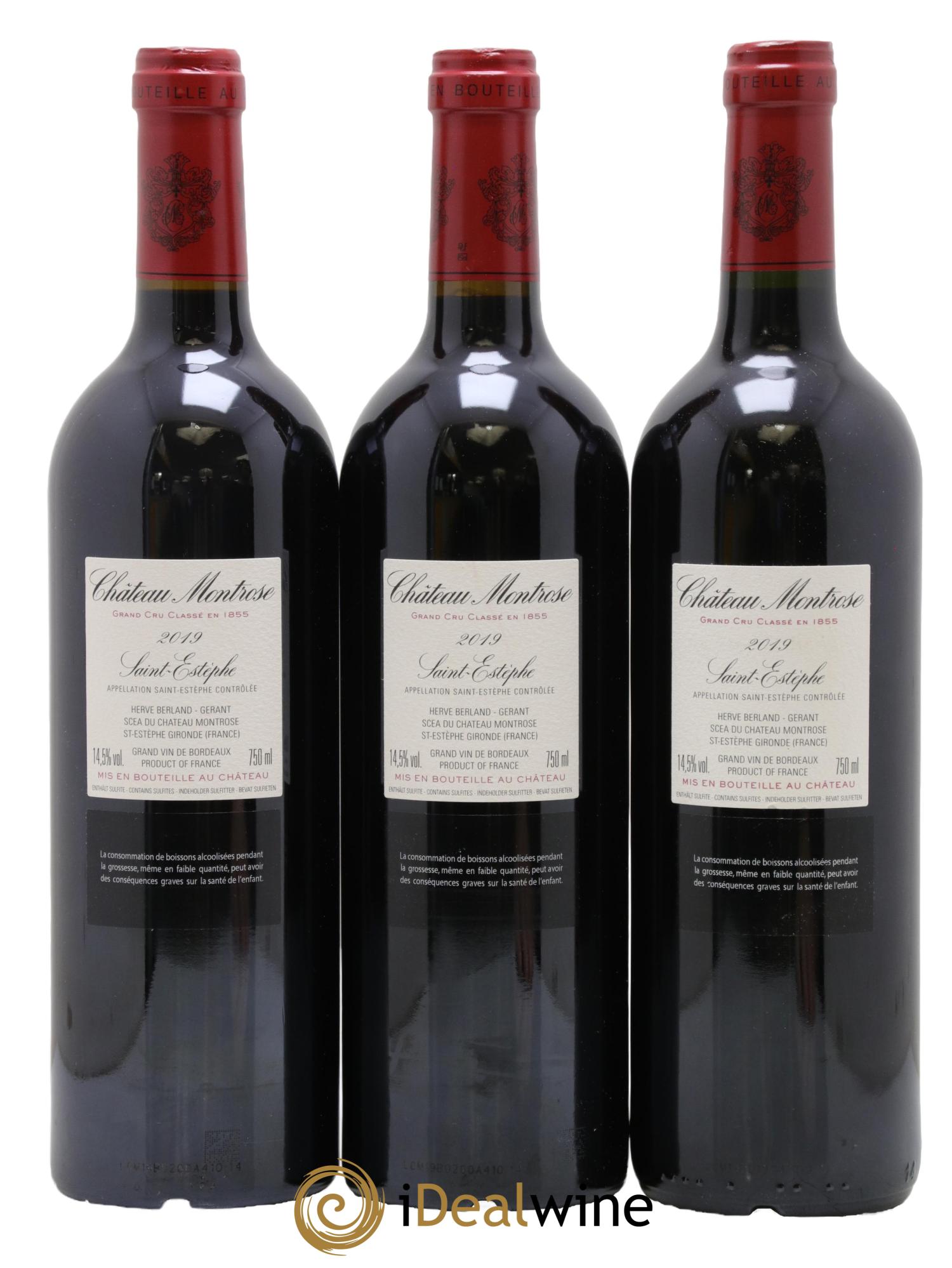 Château Montrose 2ème Grand Cru Classé 2019 - Lotto di 3 bottiglie - 1