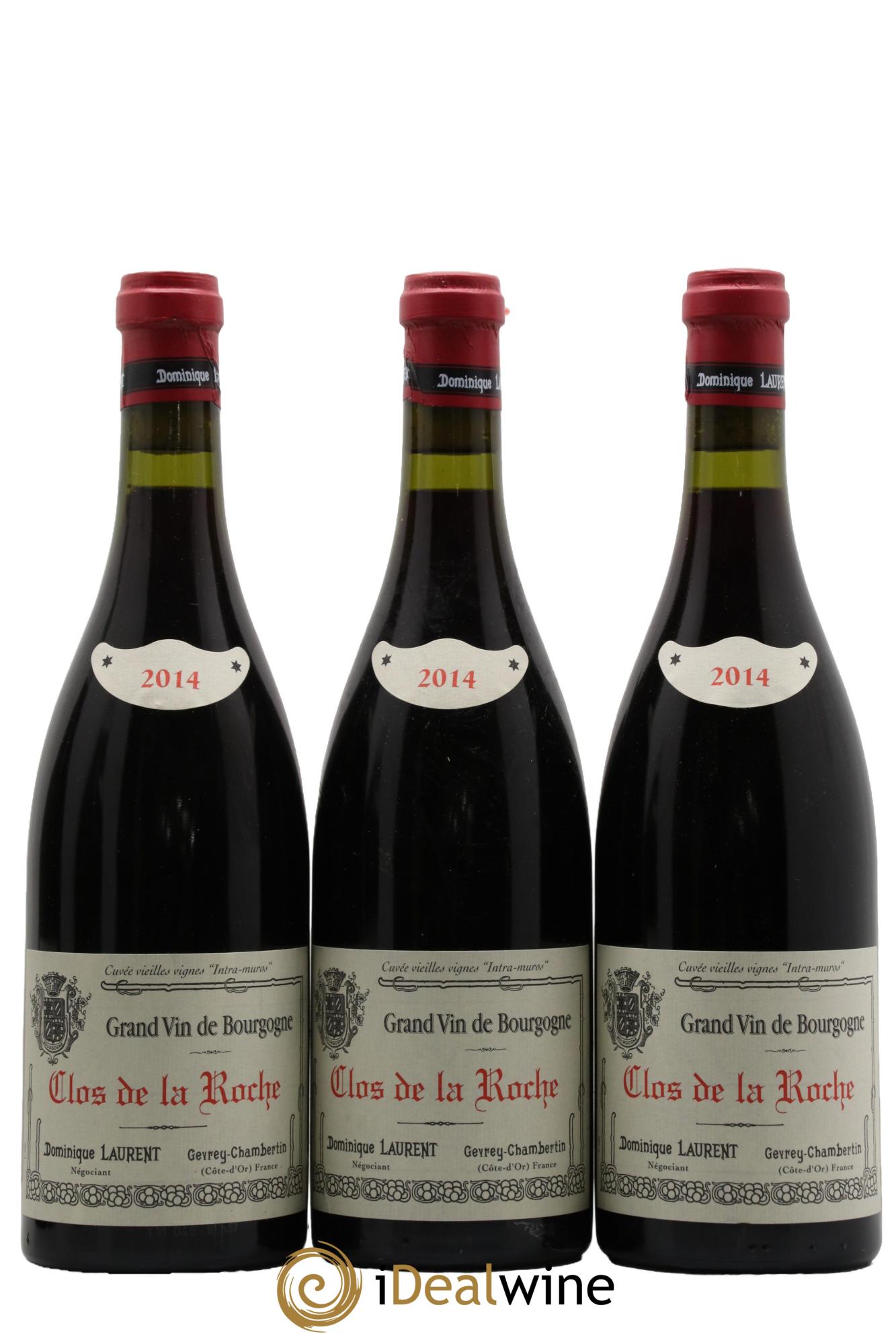 Clos de la Roche Grand Cru Vieilles vignes Intra-muros Dominique Laurent 2014 - Lot de 3 bouteilles - 0