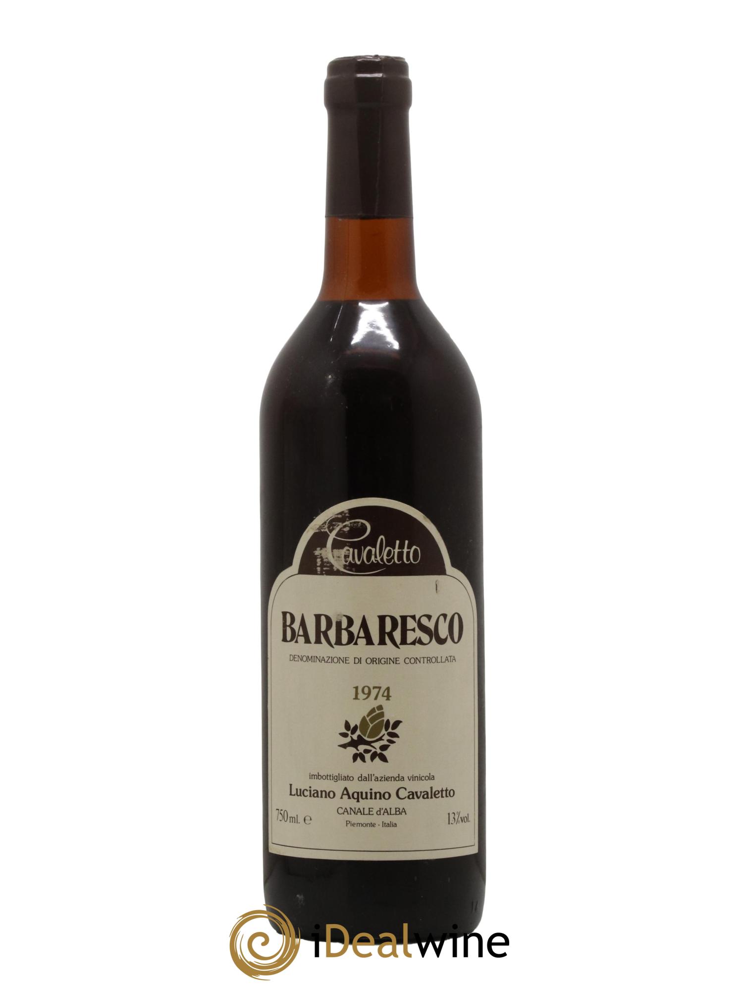 Barolo Luciano Aquino Cavaletto 1974 - Lot de 1 bouteille - 0