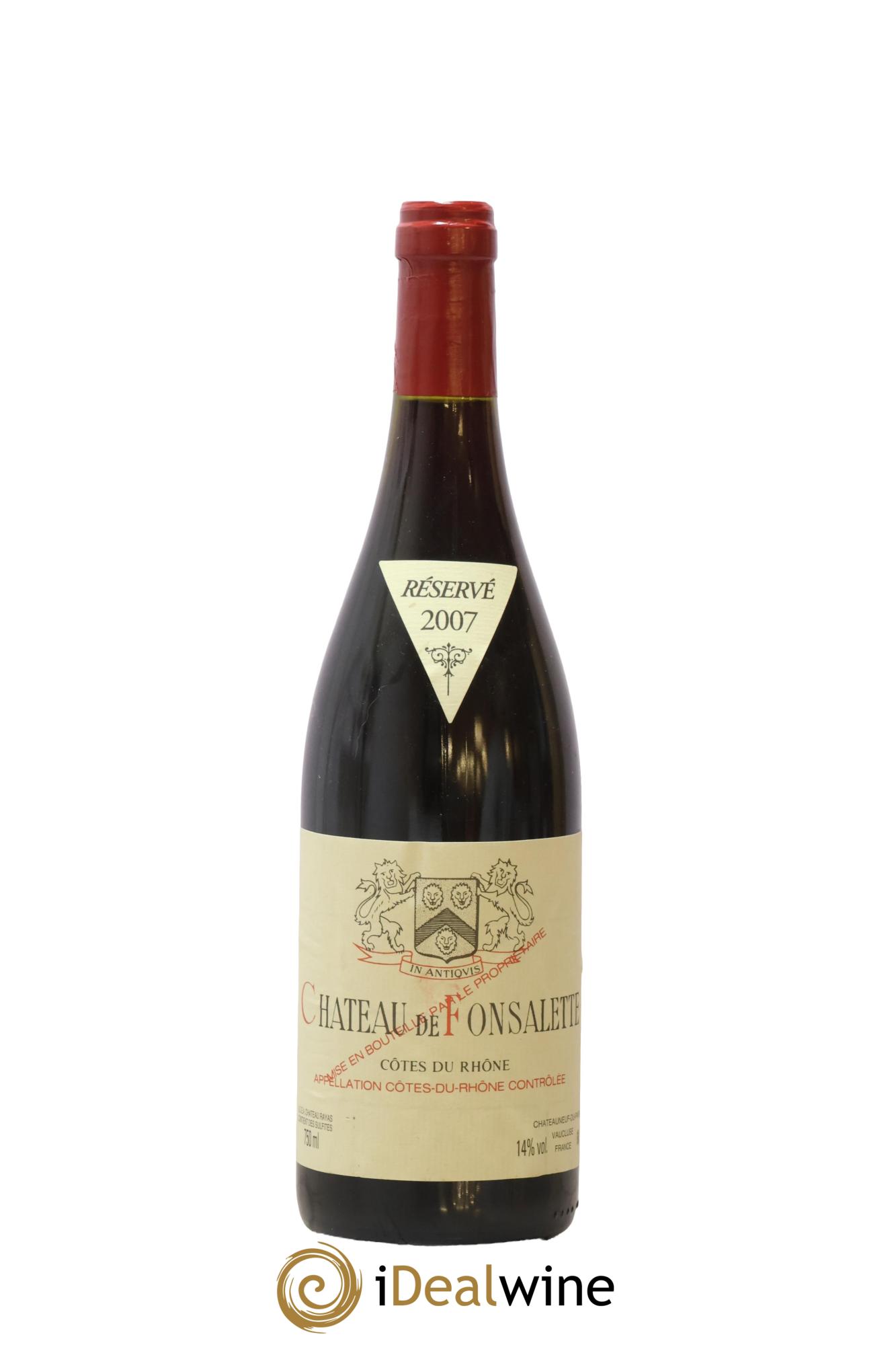 Côtes-du-Rhône Château de Fonsalette Emmanuel Reynaud 2007 - Lot of 1 bottle - 0