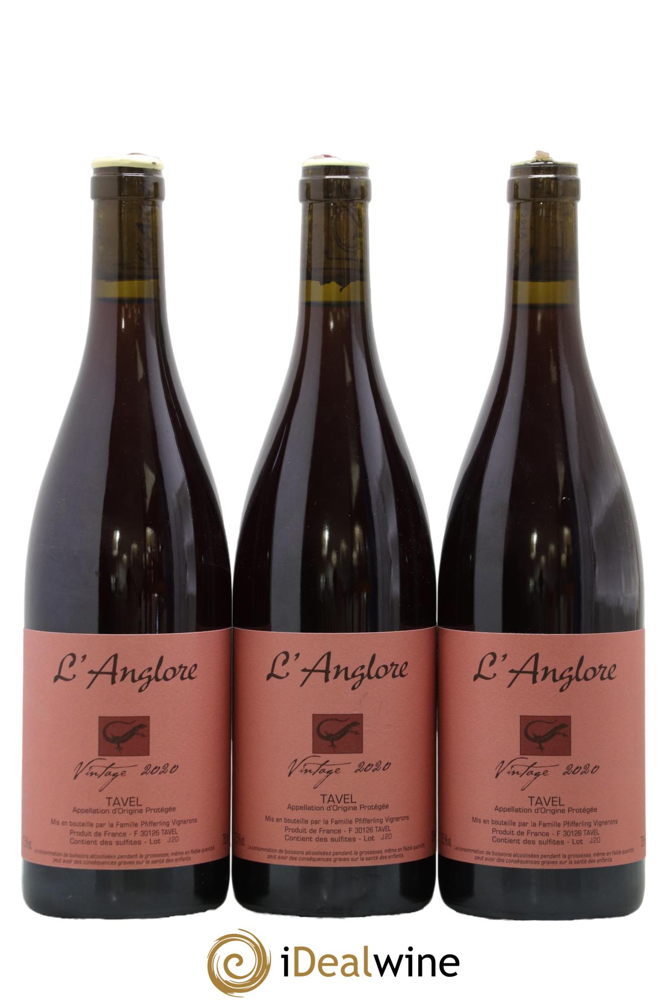Tavel Vintage L'Anglore 2020 - Lotto di 3 bottiglie - 0